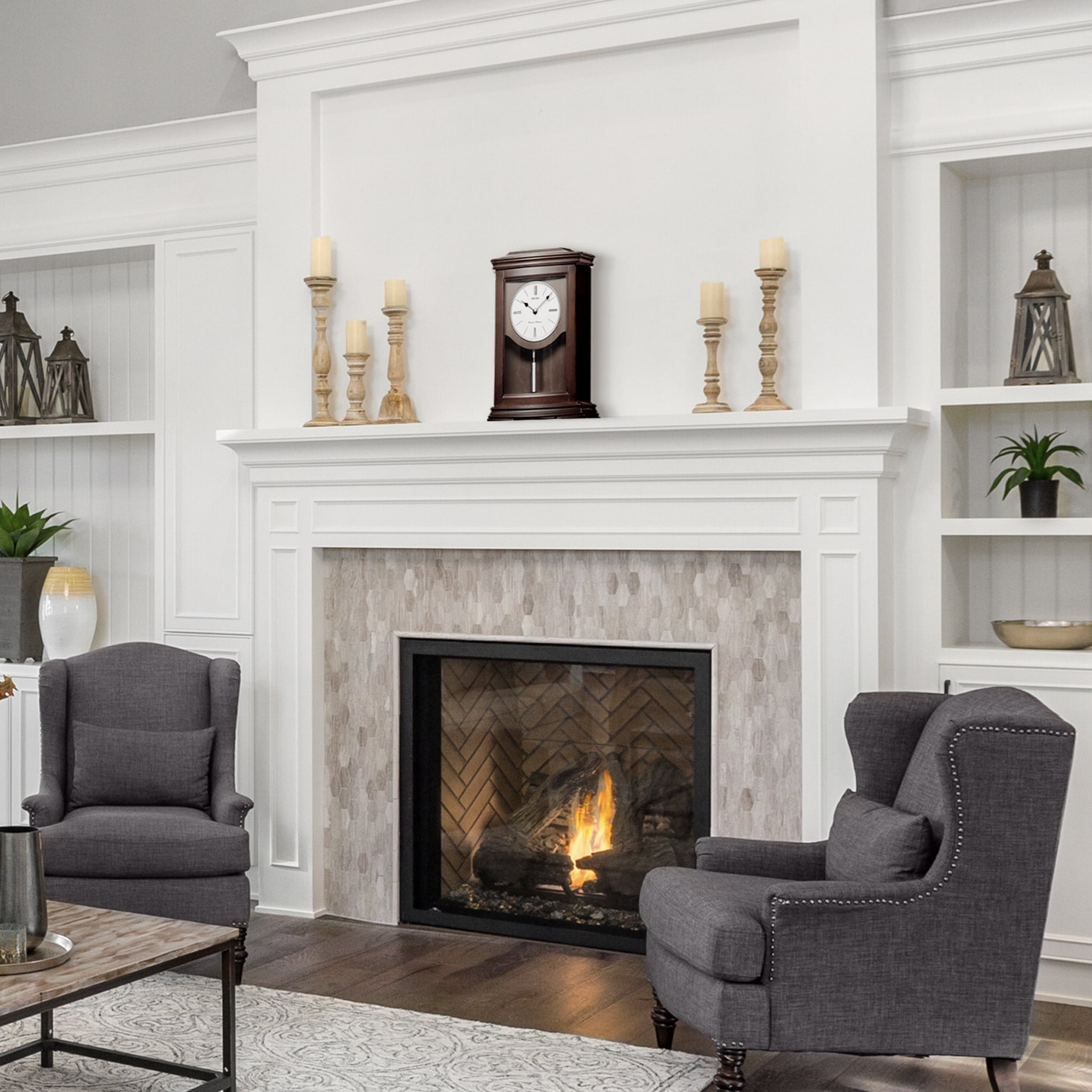 Seiko Suki Chime Clock w/Pendulum Brown Mantel Clock, QXQ013BLH - Image 2