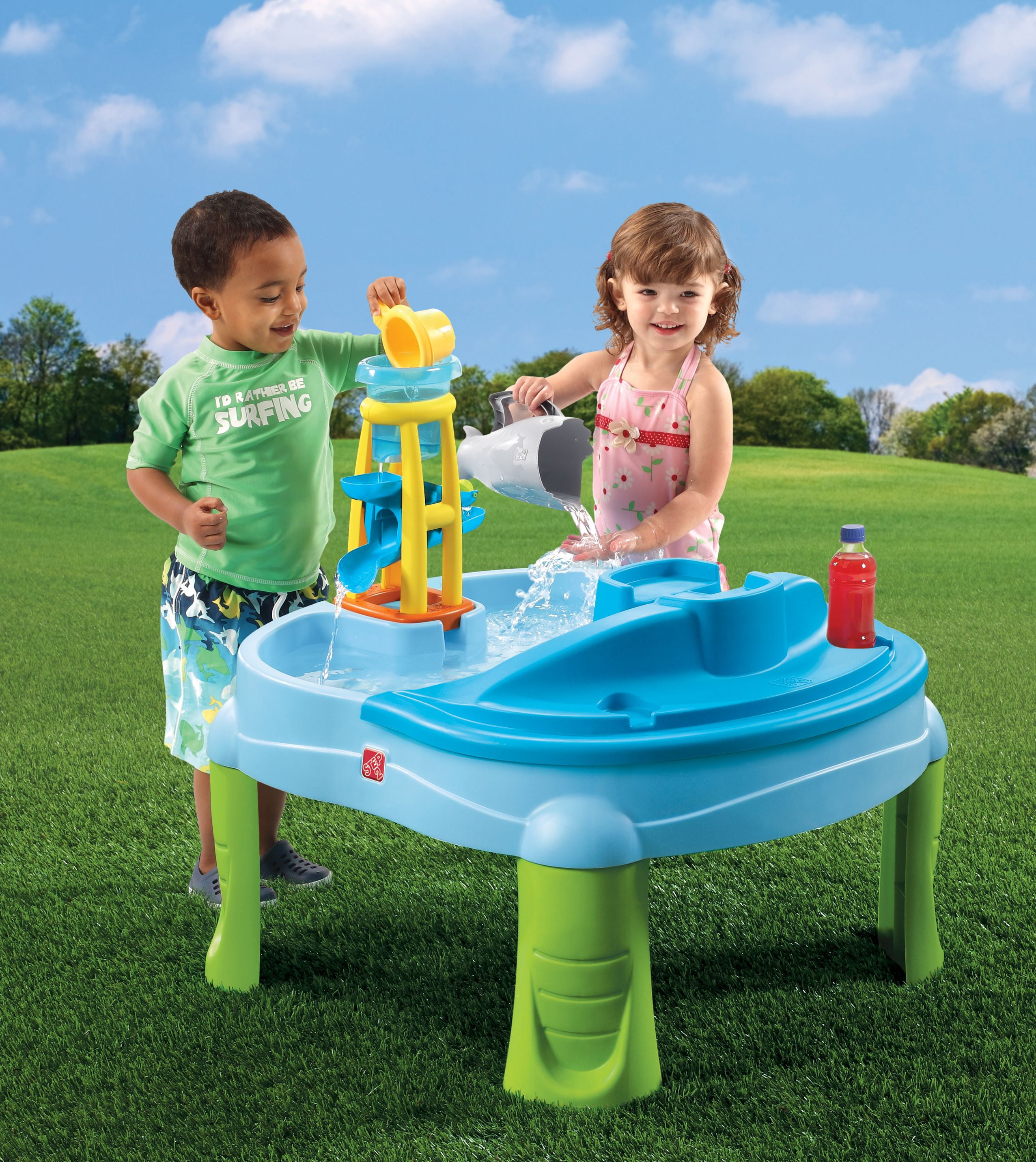 Step2 Splash n' Scoop Bay Blue Plastic Sand and Water Table for Toddlers - Image 4