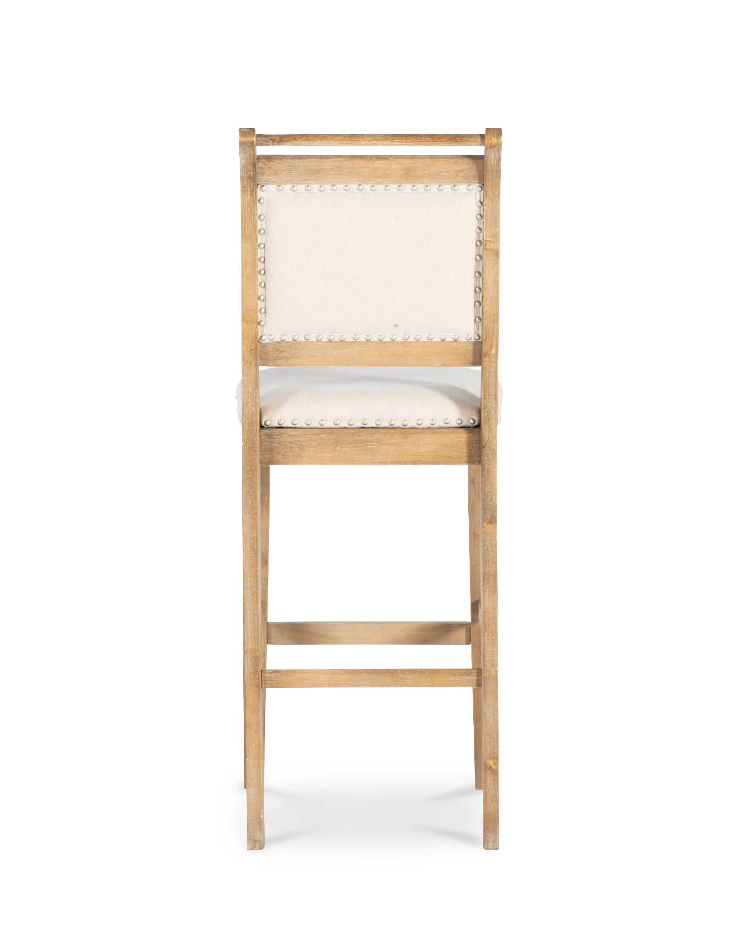 Linon Findley 30" High Back Bar Stool, Rustic Graywash/Natural - Image 2