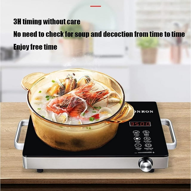 3500W Electric Ceramic Stove,Portable Cooktop,Infrared Induction Cooker Hot Plate,with All Cookware,Heat-Up In 5S with Timer,LED Screen,One-piece Panel for Easy Cleaning - Image 2
