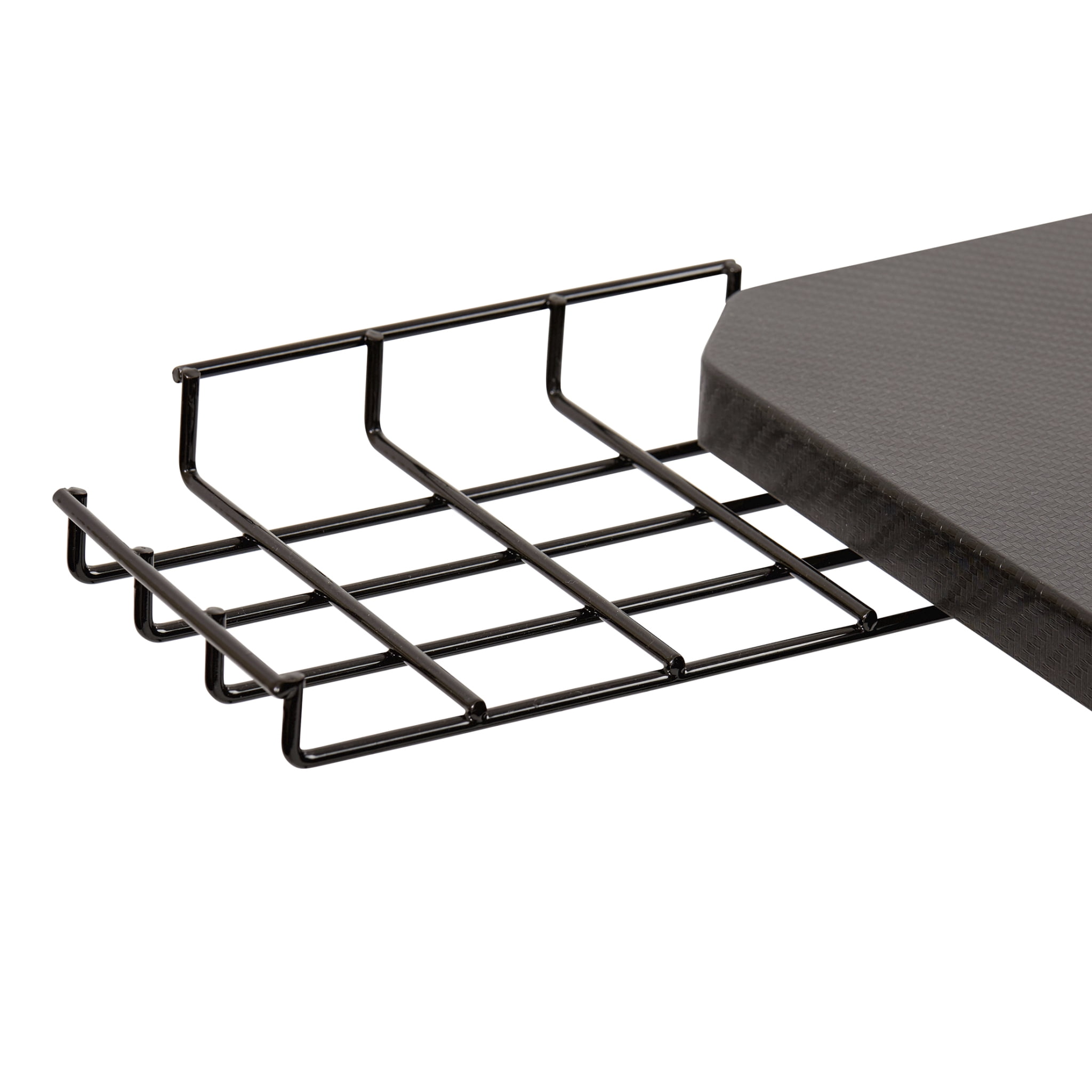 Seville Classics airLIFT Computer Writing Study Desk, Black and Red, 47" Carbon Fiber Z Frame - Image 11