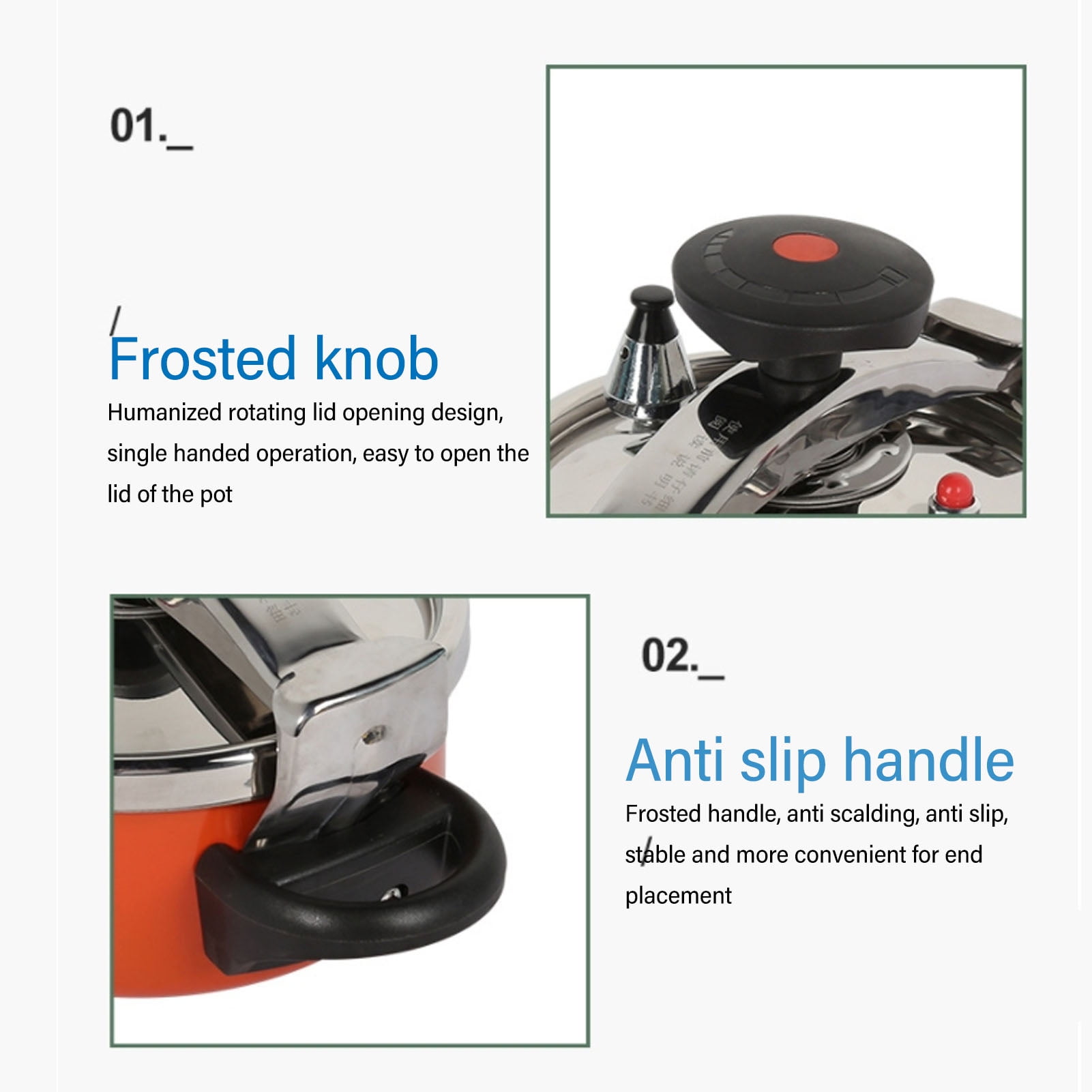 Mini Pressure Cooker, Fast Cooking 2L Stainless Steel Pressure Cooker Explosion for Gas Stoves - Image 9