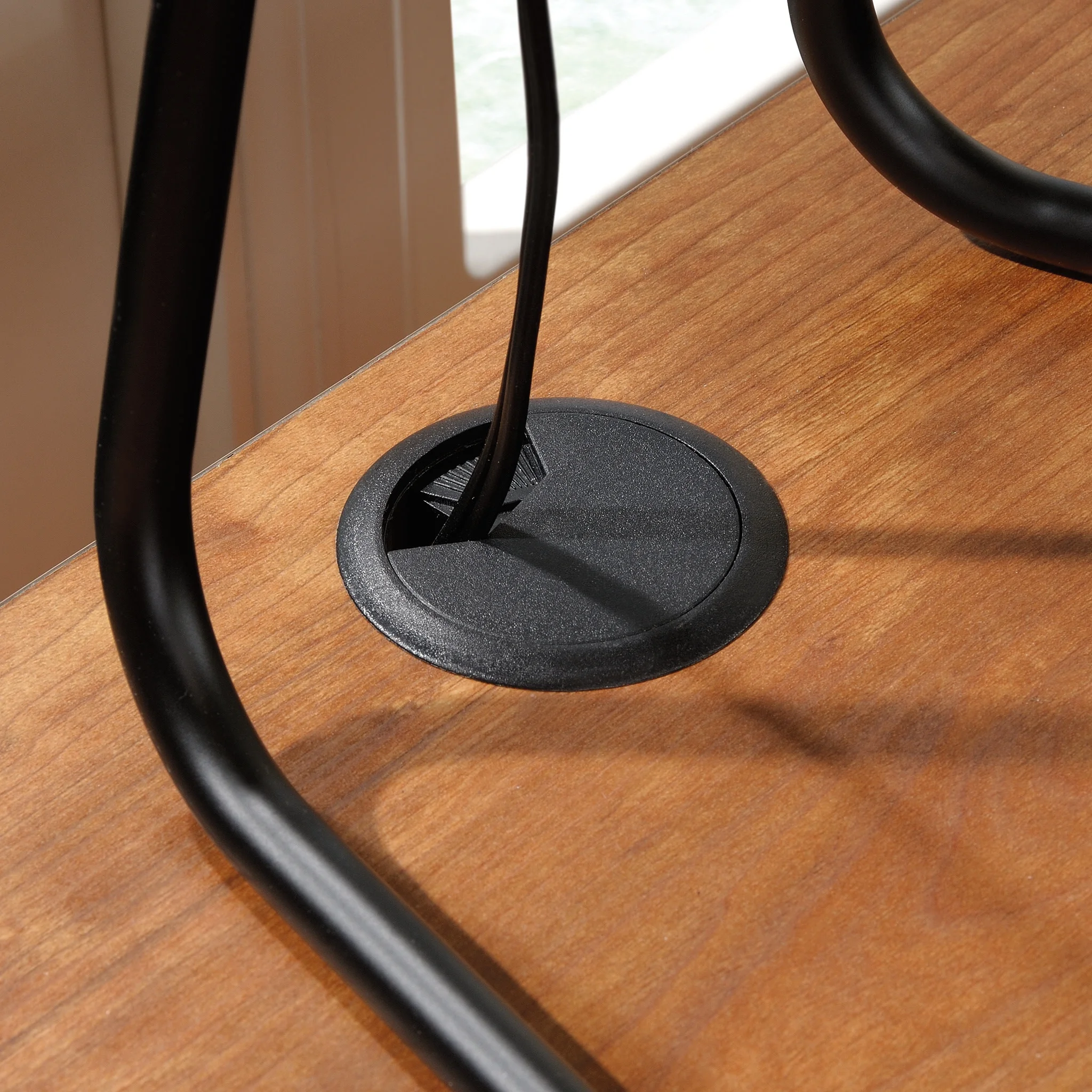 Sauder Union Plain Single Pedestal Desk, Prairie Cherry Finish - Image 10