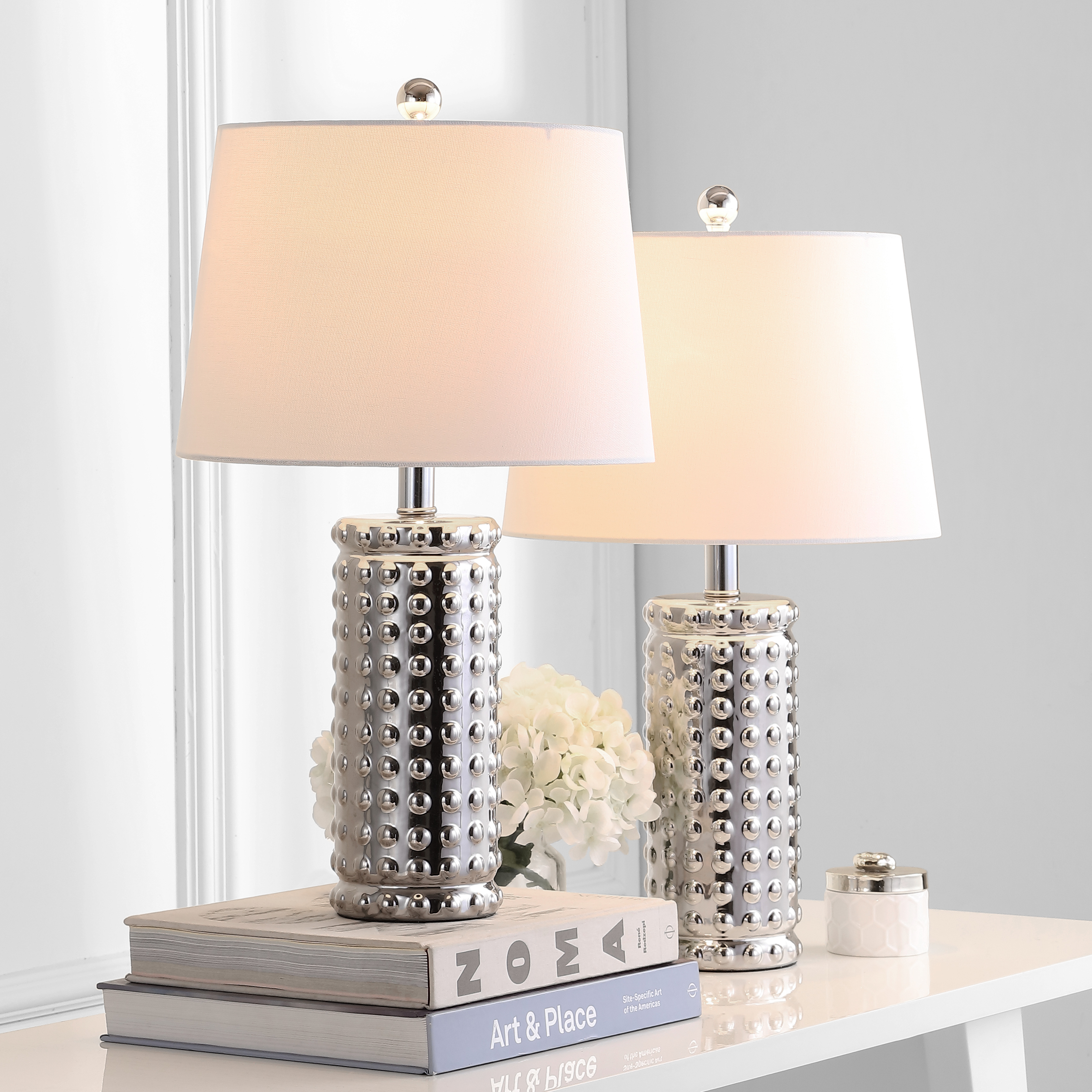 Safavieh Harlee Modern Glam 22.5 in. H Table Lamp, Chrome, Set of 2 - Image 8