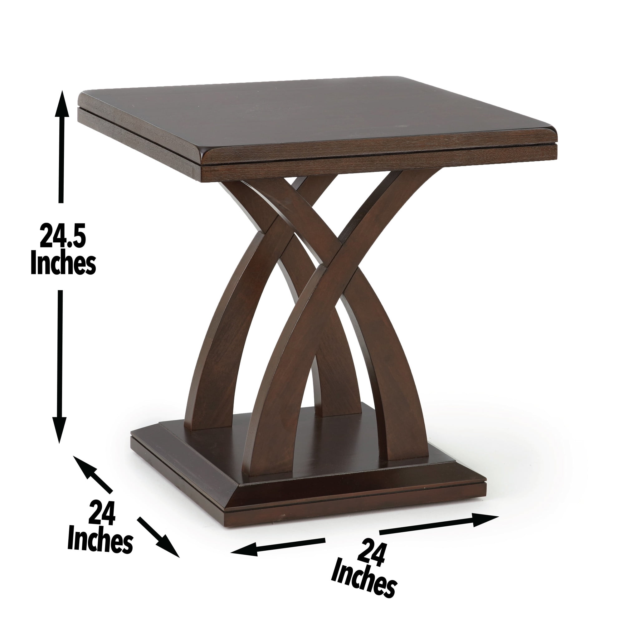 Steve Silver Jocelyn Square End Table, Espresso Cherry Wood - Image 2