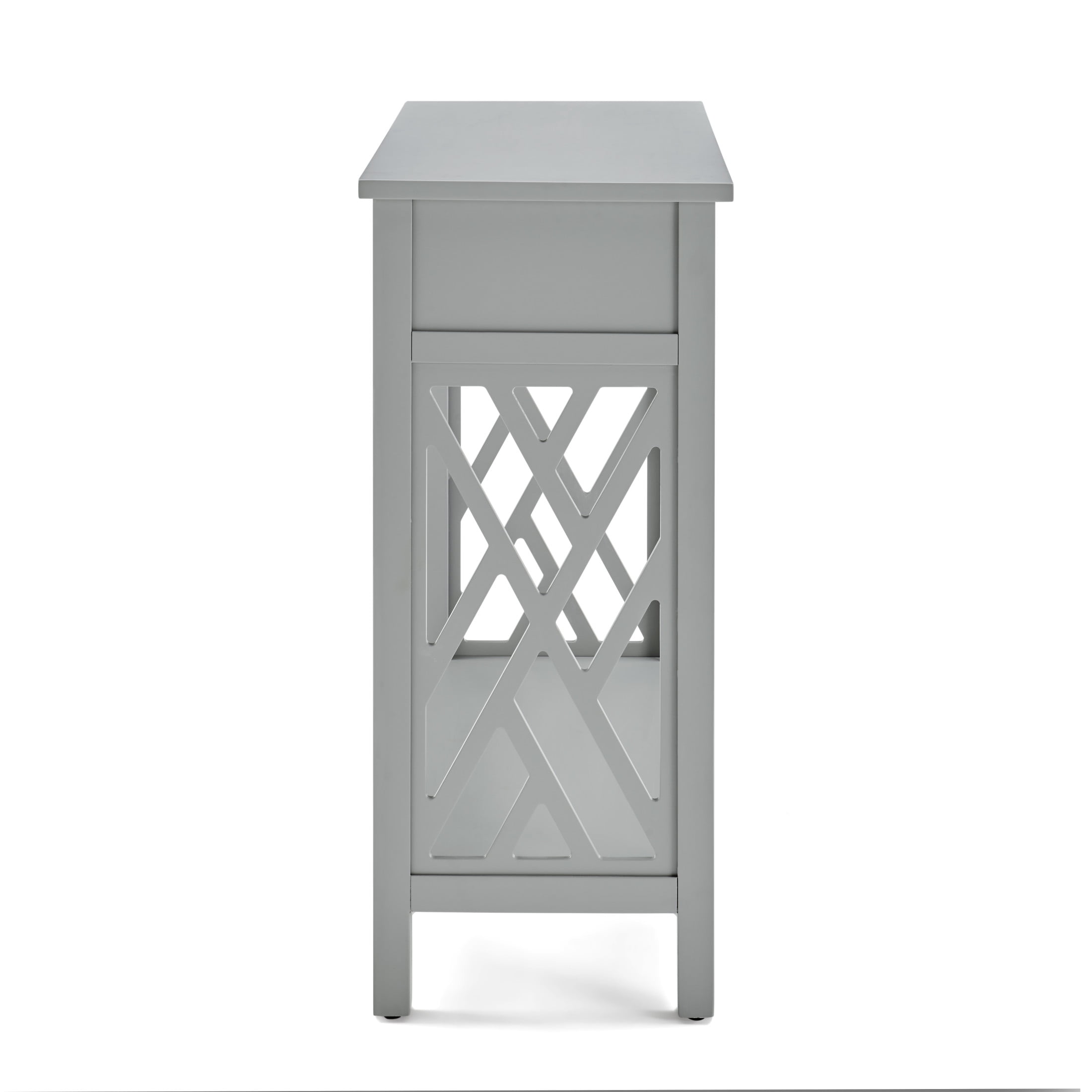 Alaterre Furniture Coventry 32" Wood Console Table with Drawer and Shelf, Gray - Image 6