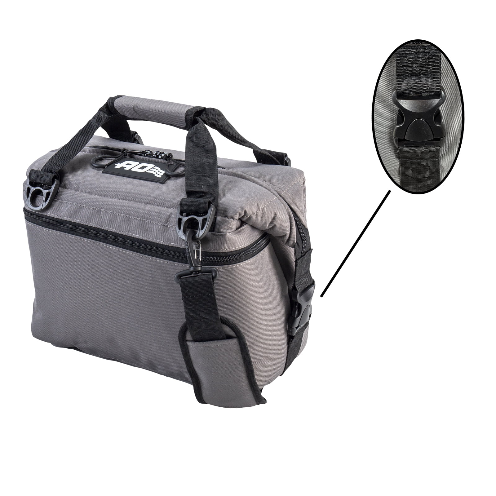 AO Coolers 12 Can Canvas Soft-Sided Cooler, Charcoal Gray - Image 5