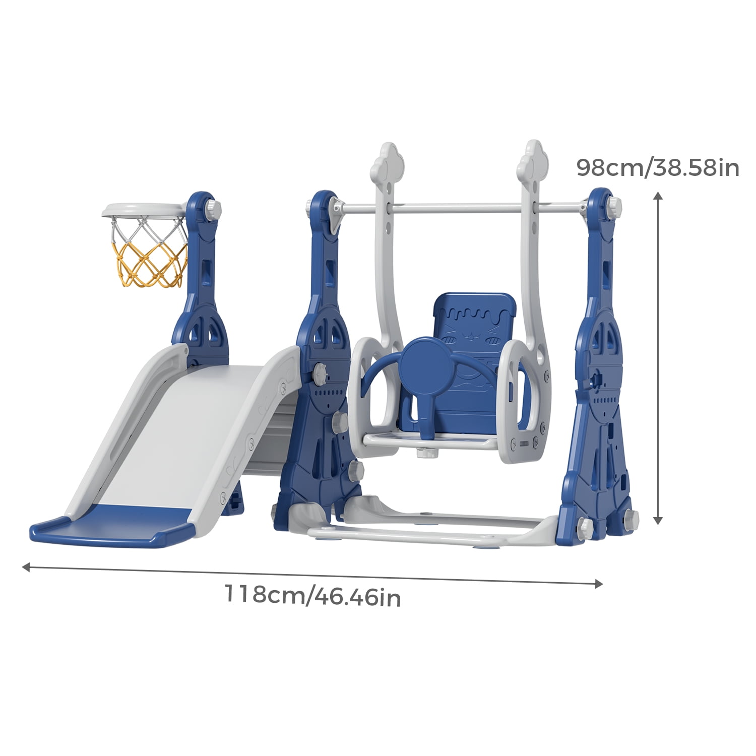 CHAOFEI 4-in-1 Toddler Slide and Swing Set, Folding Indoor Outdoor Playground - Image 4