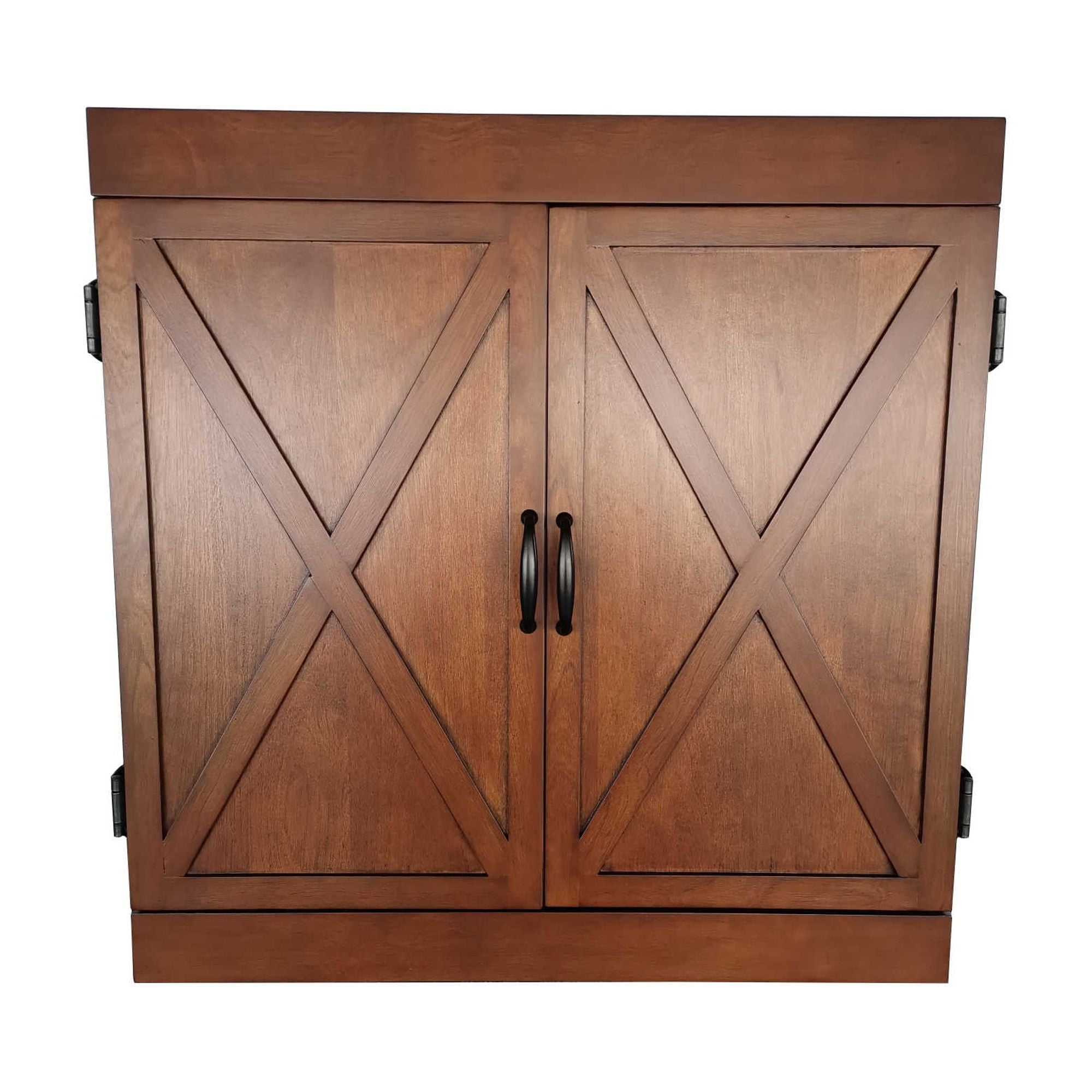 Hathaway Farmington Bristle Dartboard and Cabinet Set - Walnut Finish - Image 14