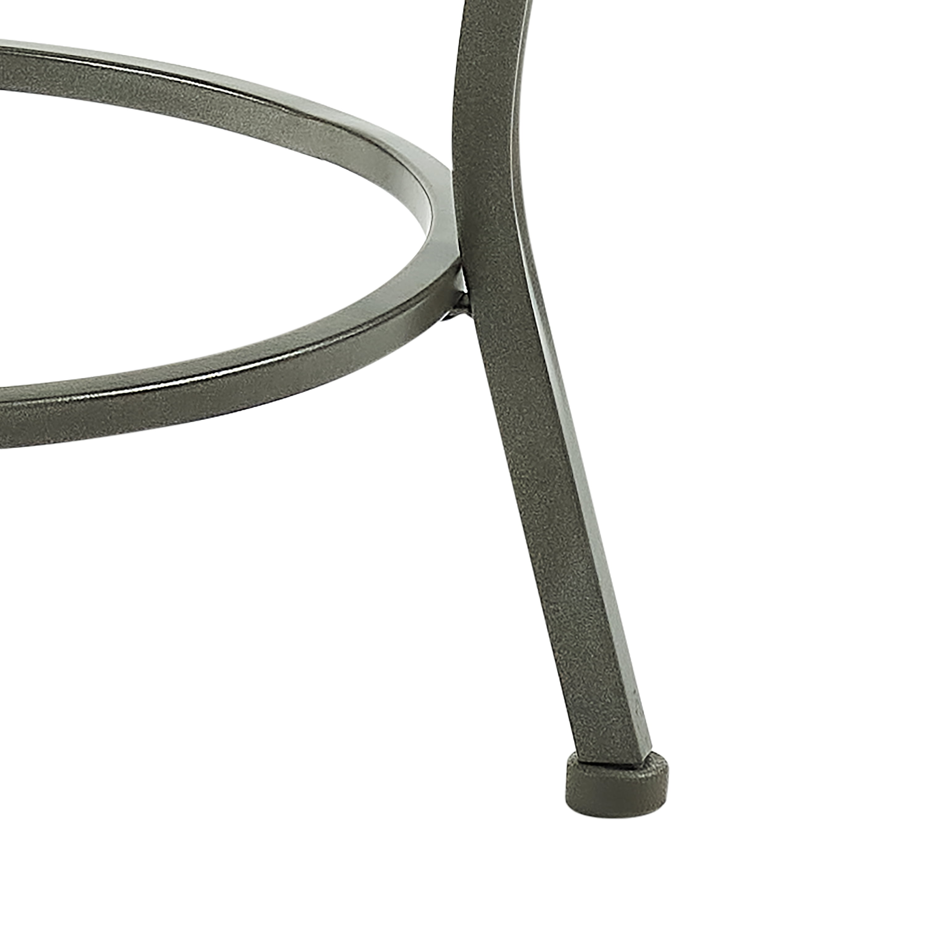 Linon Caston Adjustable Metal Swivel Bar Stool, Set of 3, Pewter - Image 4