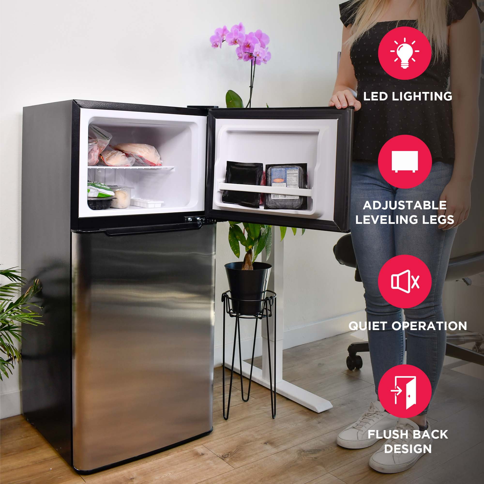 Frigidaire, 4.5 Cu. ft., 2 Door Compact Refrigerator-Chrome Trim, EFR451, Platinum - Image 14