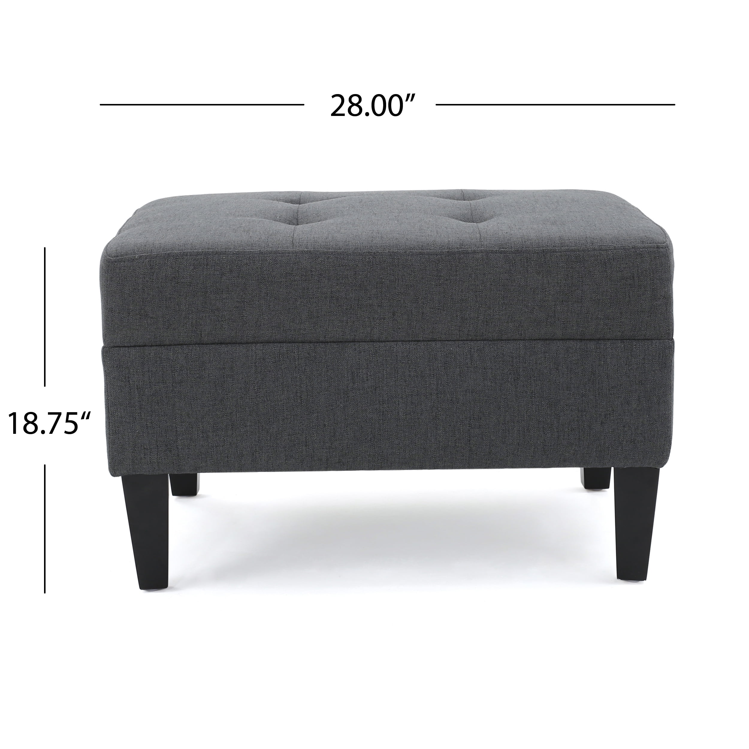 Noble House Sofija Fabric Tufted Ottoman, Dark Grey - Image 8
