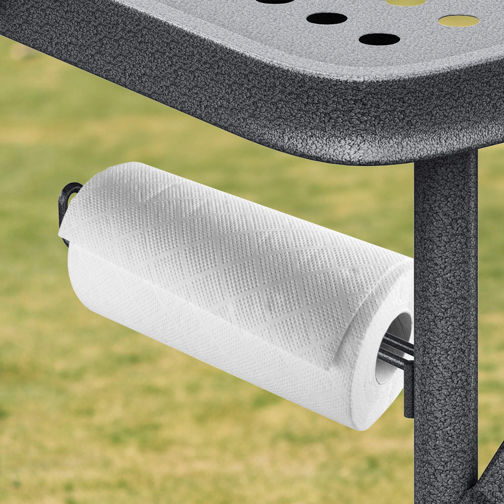 Dextrus Portable Folding Grill Table, 6Ft Metal Outdoor Table with Mesh Surface, 2-in-1 Design for Camping, BBQ, Picnic, Black - Image 4