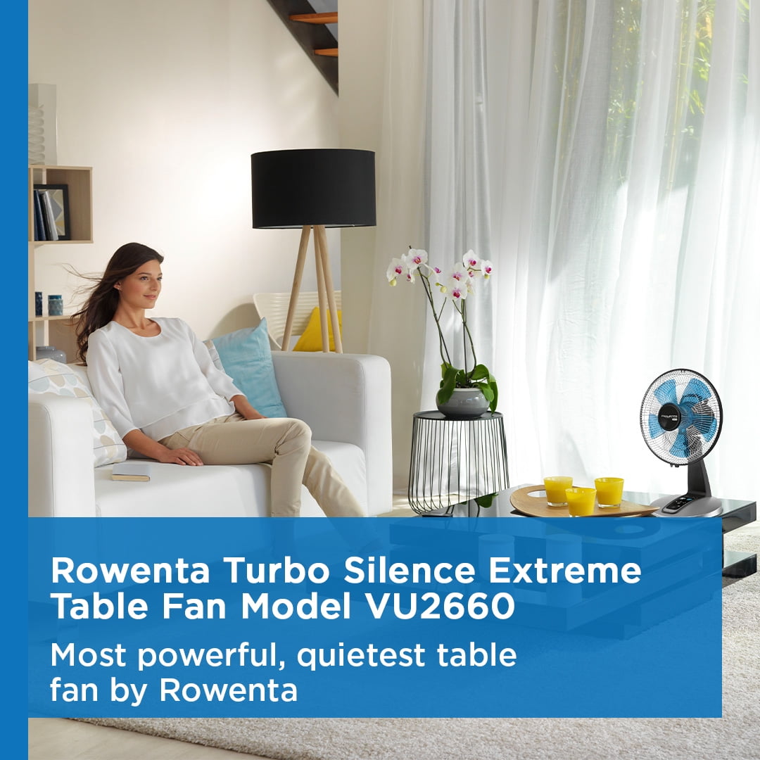 Rowenta Turbo Silence Table Fan with Remote, 12 Inch, Ultra Quiet Fan, Portable, VU2660 - Image 4