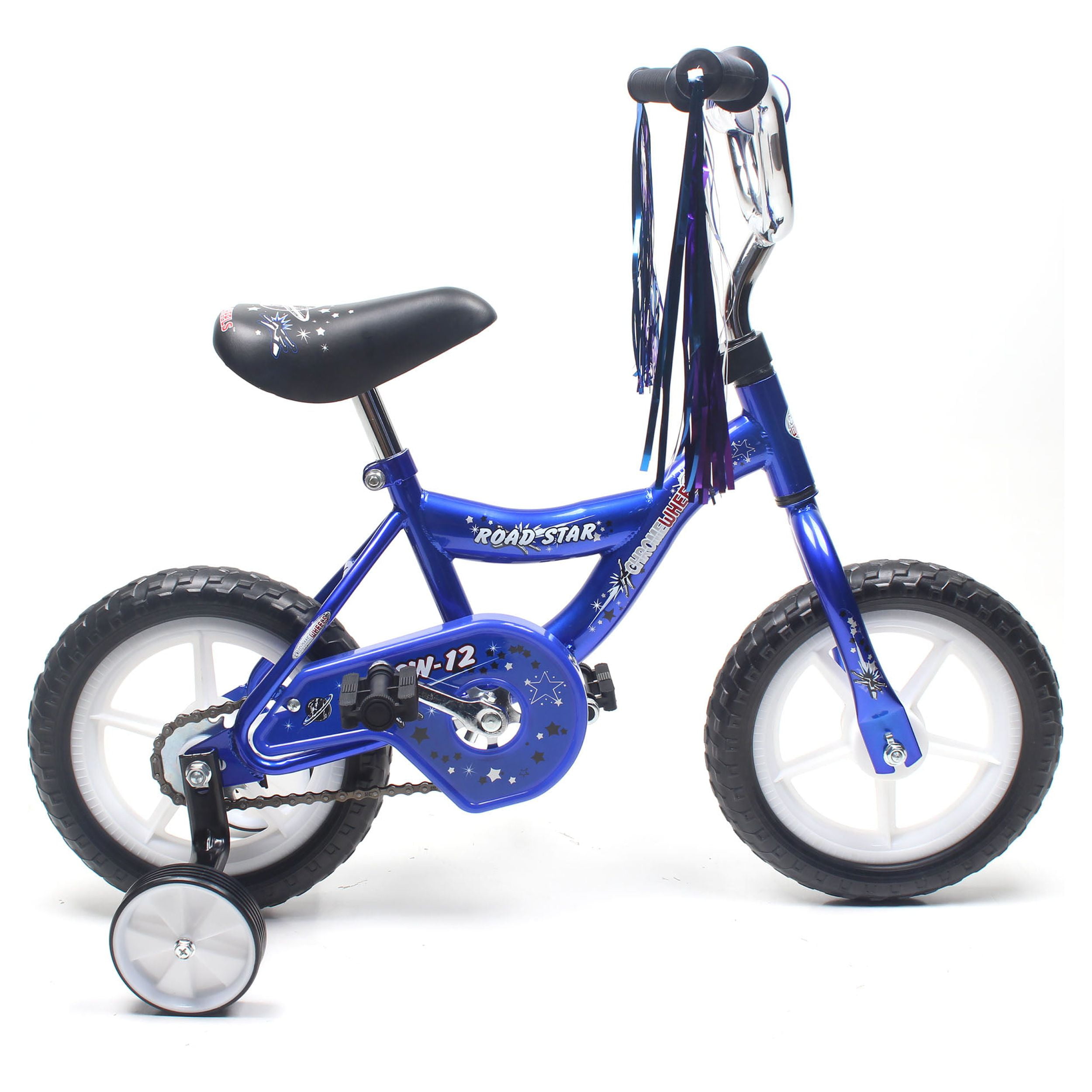 ChromeWheels BMX 12 In. Kid's Bike for 2-4 Years Old, Bicycle for Girls with Front Basket, EVA Tires with Training Wheels & Coaster Brake Blue - Image 8