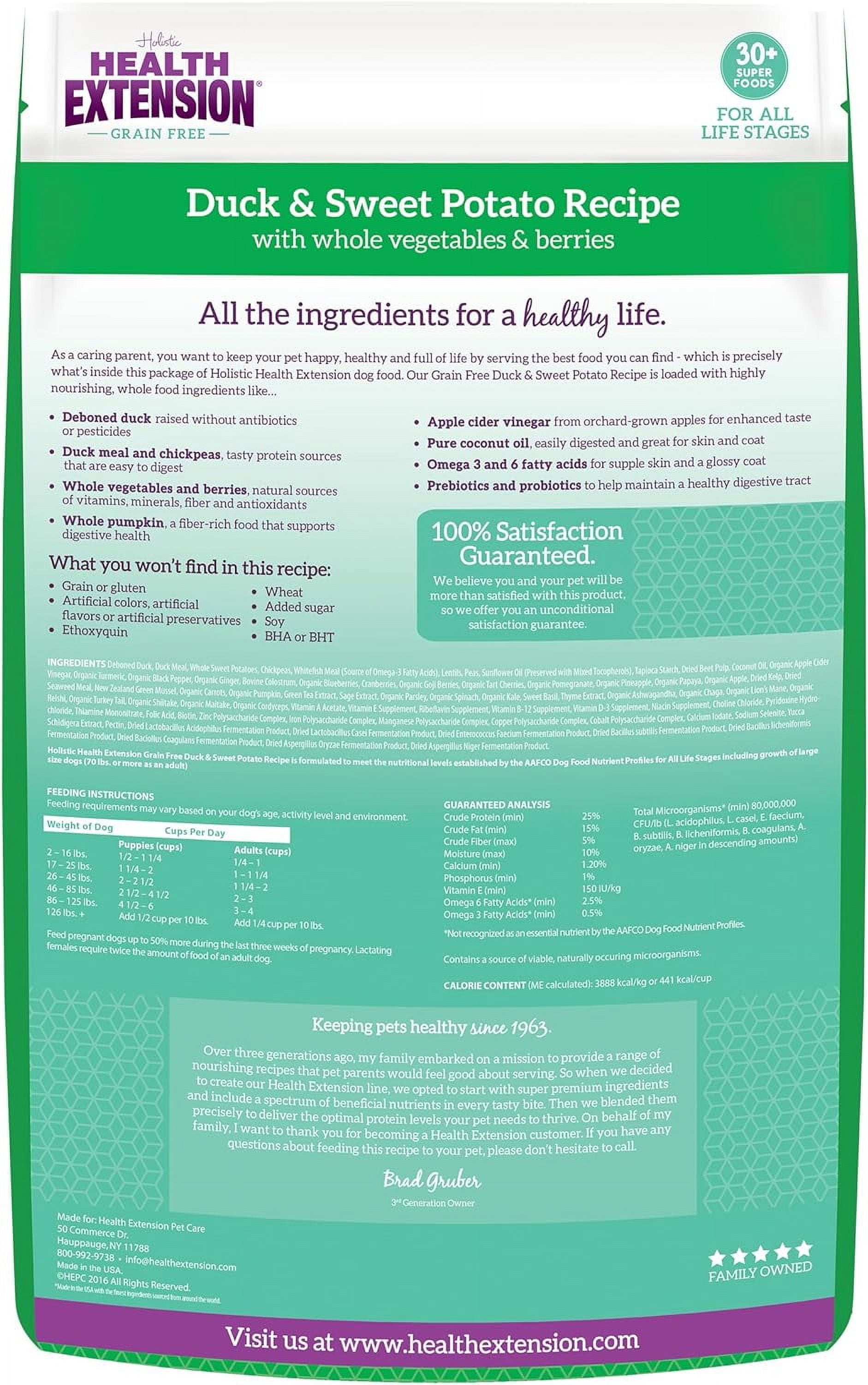 Health Extension Dry Dog Food Duck & Sweet Potato Recipe Whole Vegetable & Berries (23.5 Lb)| All Life Stages | Vitamins & Minerals | Sensitive Stomach - Image 8