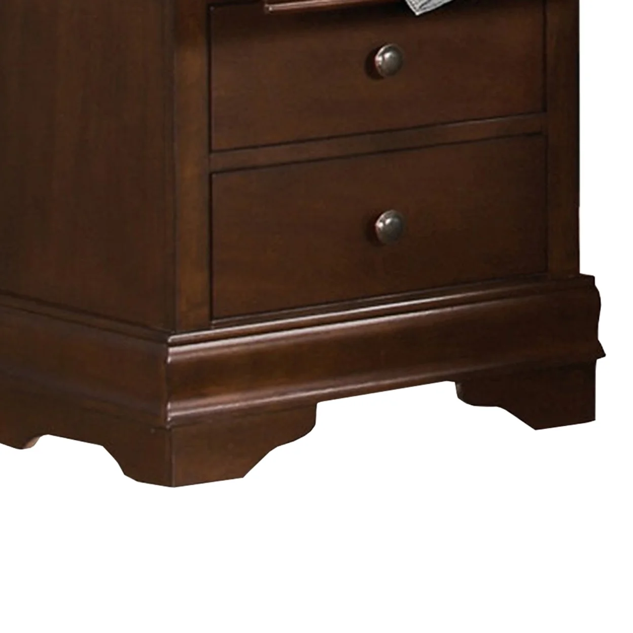 Lexicon Abbeville 3-Drawers Traditional Wood Nightstand in Brown Cherry - Image 3