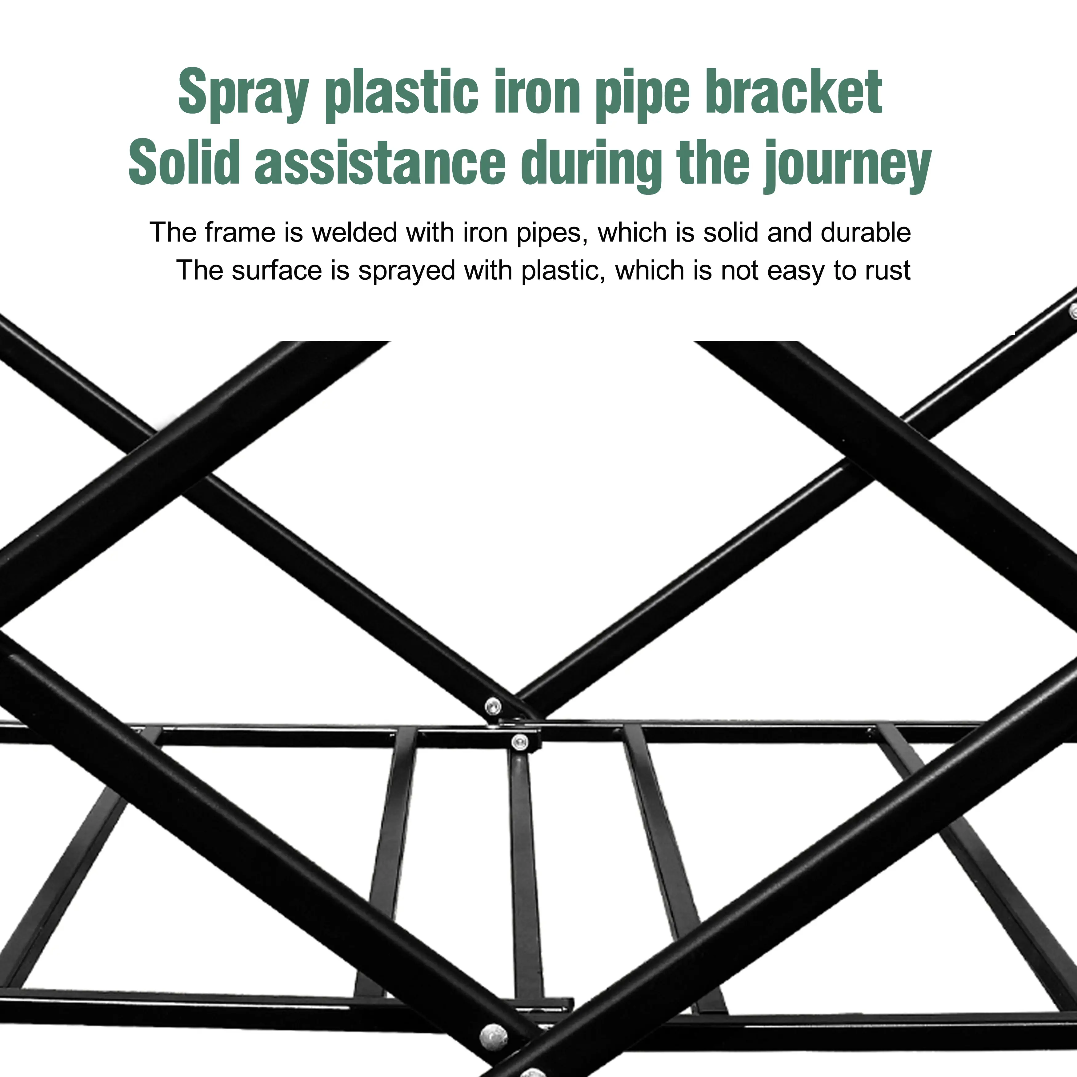 ENYOPRO 440LBS Collapsible Wagon Cart, Heavy Duty Foldable Beach Wagon for Sand w/ Big Wheels, Portable Folding Utility 600D Oxford Cloth Cart with Cup Holder, Extra Pocket, Black - Image 3