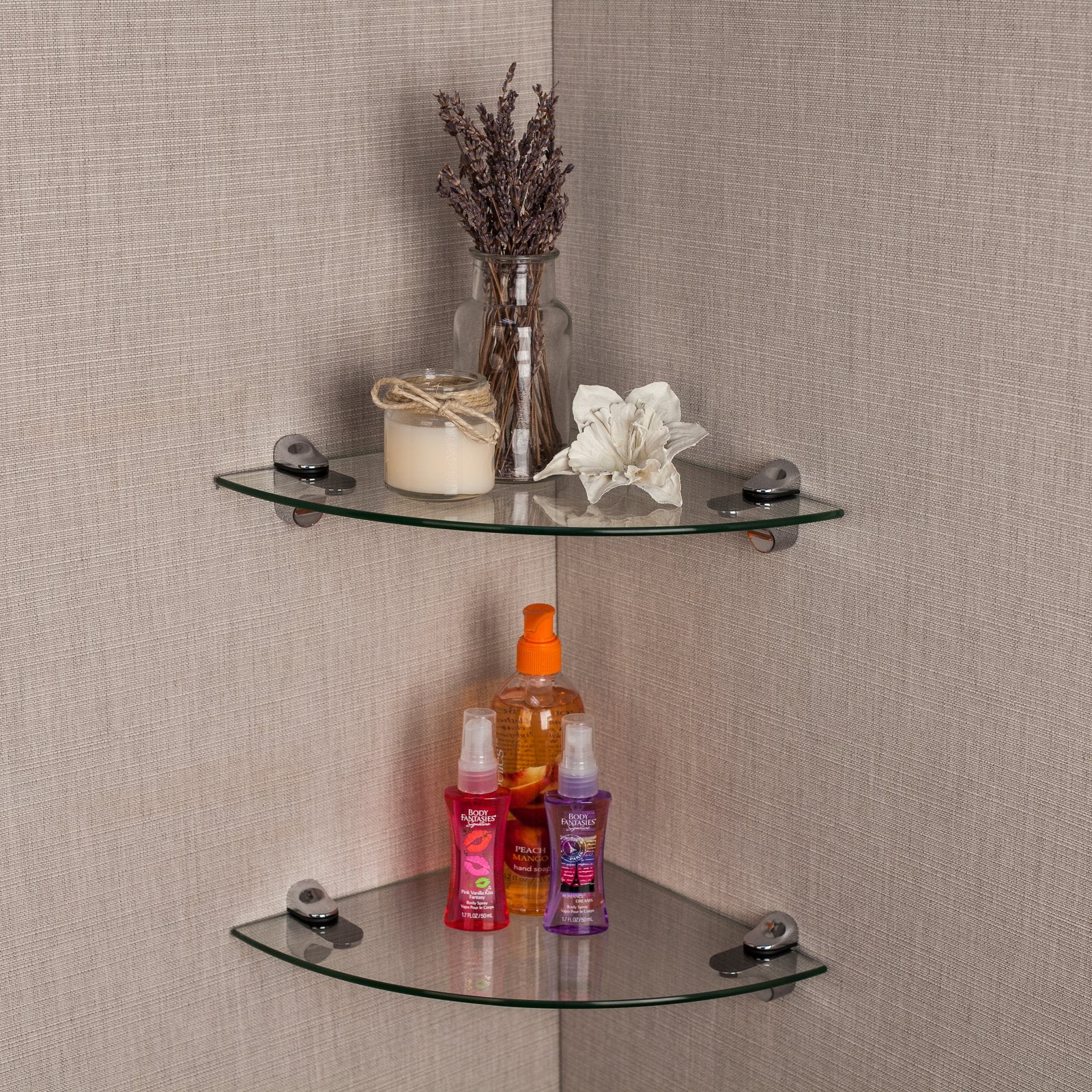 Danya B Glass Radial Floating Shelves - Set of 2 - Image 4