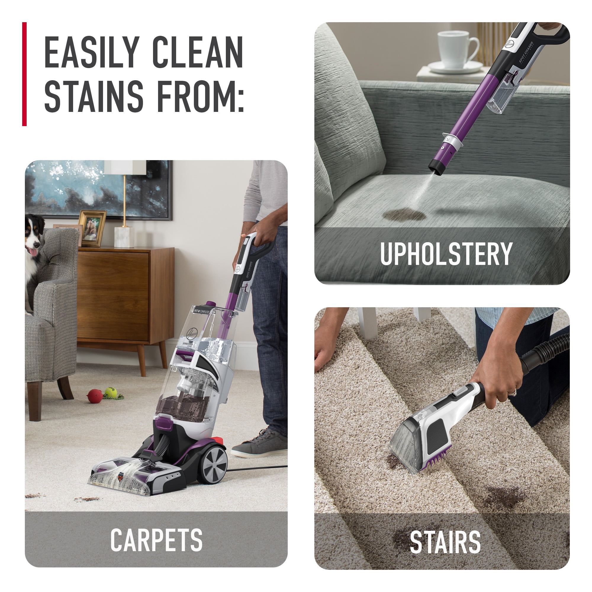 Hoover SmartWash Pet, Complete Automatic Upright Carpet Washer, for Carpet and Upholstery, Eliminates Pet Stains and Odors, Pretreat Wand, FH53010 - Image 9