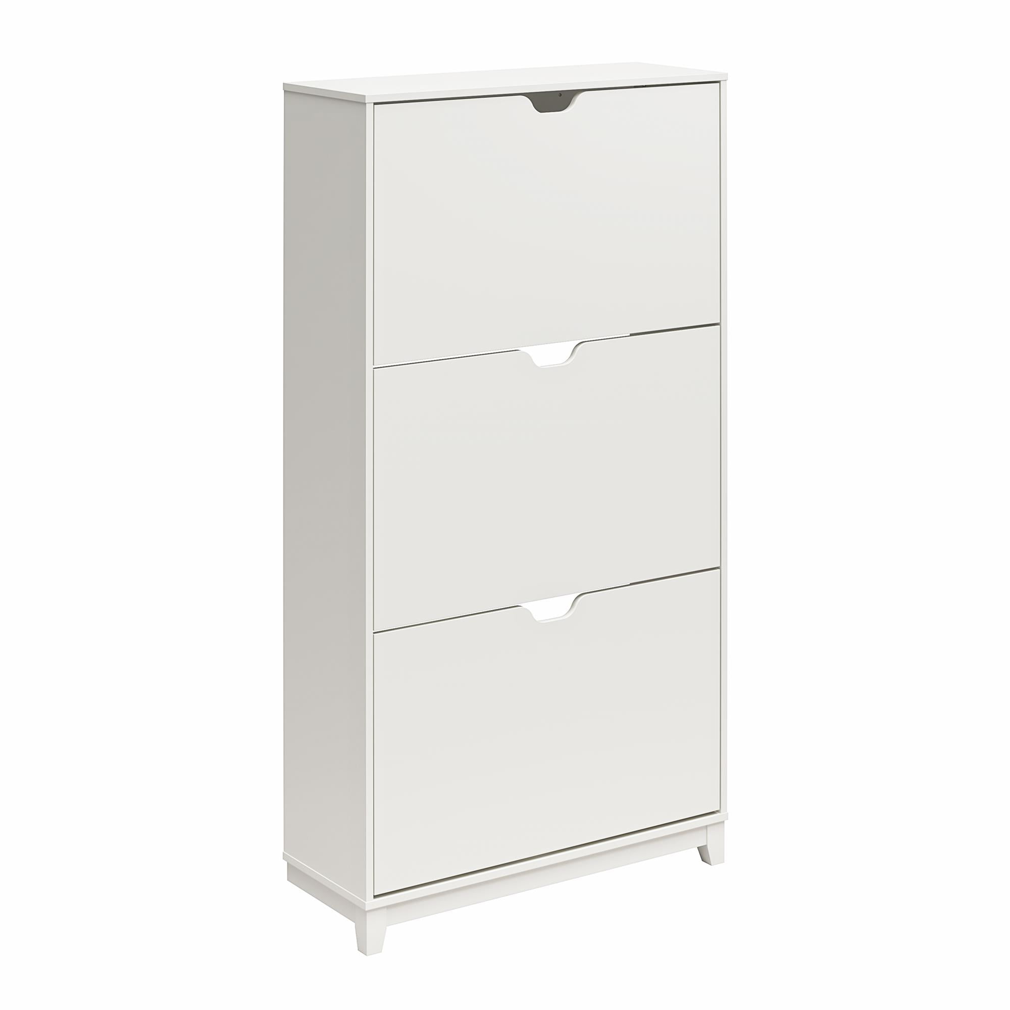 Mainstays 3-Tier Shoe Storage Cabinet, White - Image 4