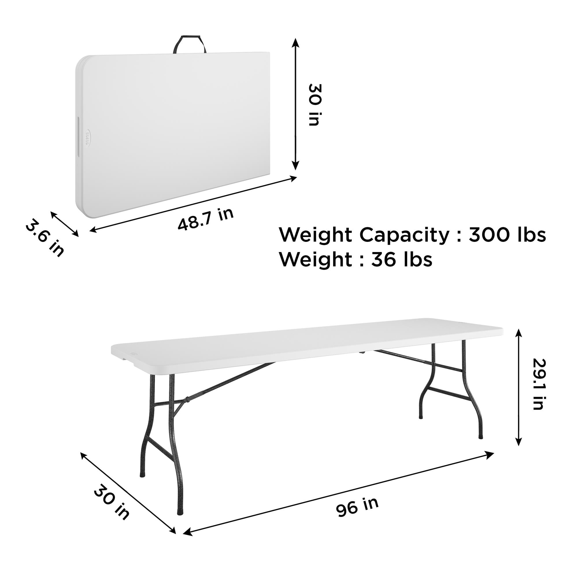 COSCO 8 ft. Fold-in-Half Banquet Table w/Handle, White - Image 2