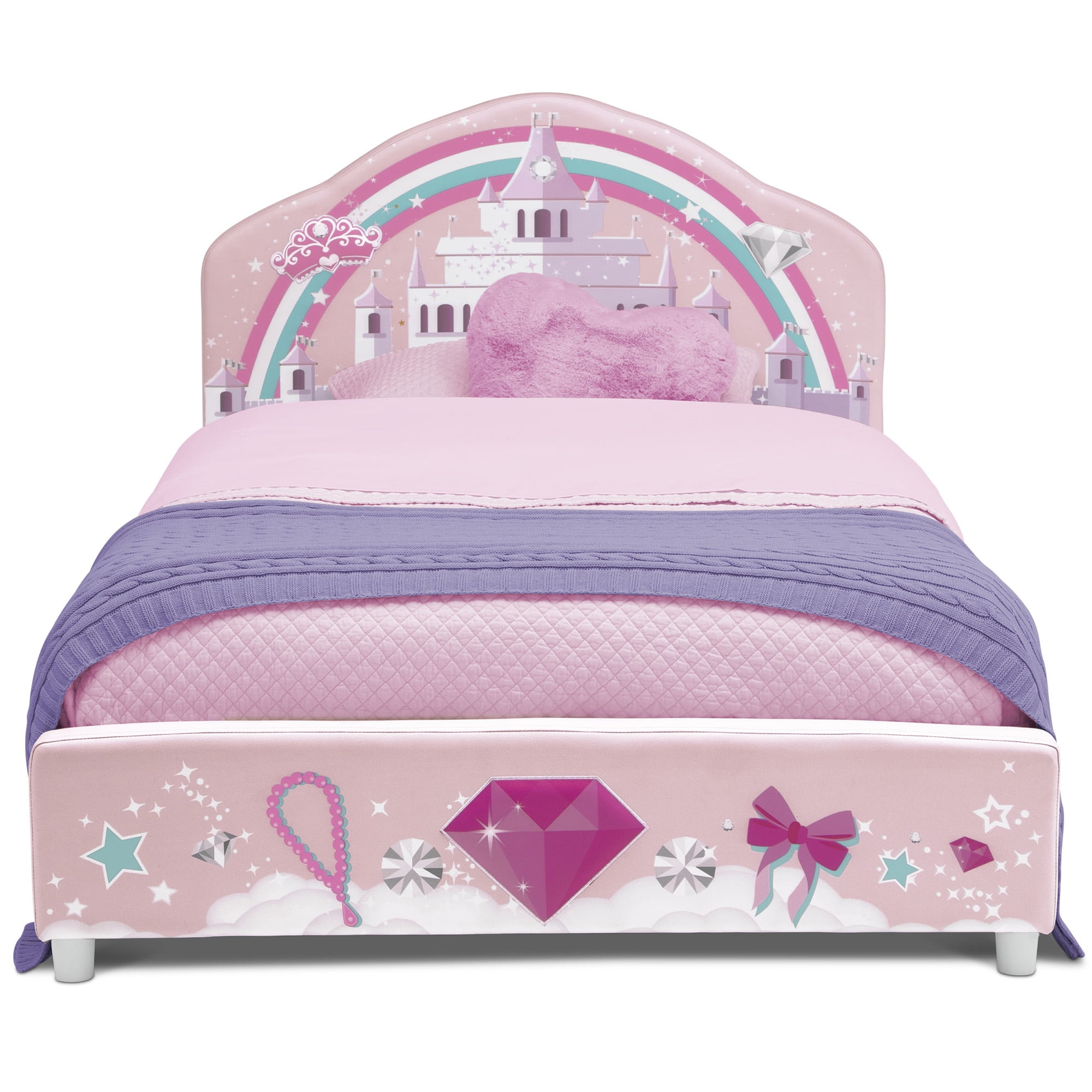 Delta Children Princess Upholstered Twin Bed, Pink - Image 3