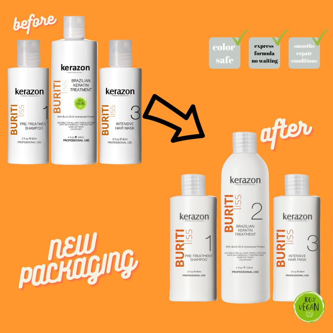 Clarifying Shampoo with Brazilian Keratin Treatment and Intensive Hair Mask KIT Tratamiento de Keratina Alisado 120ml KERAZON - Image 5