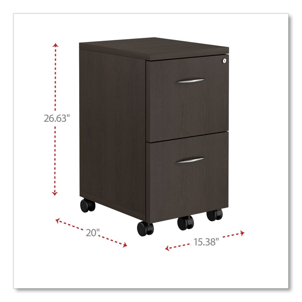 Alera 2 Drawers Vertical Lockable Filing Cabinet, Espresso - Image 2
