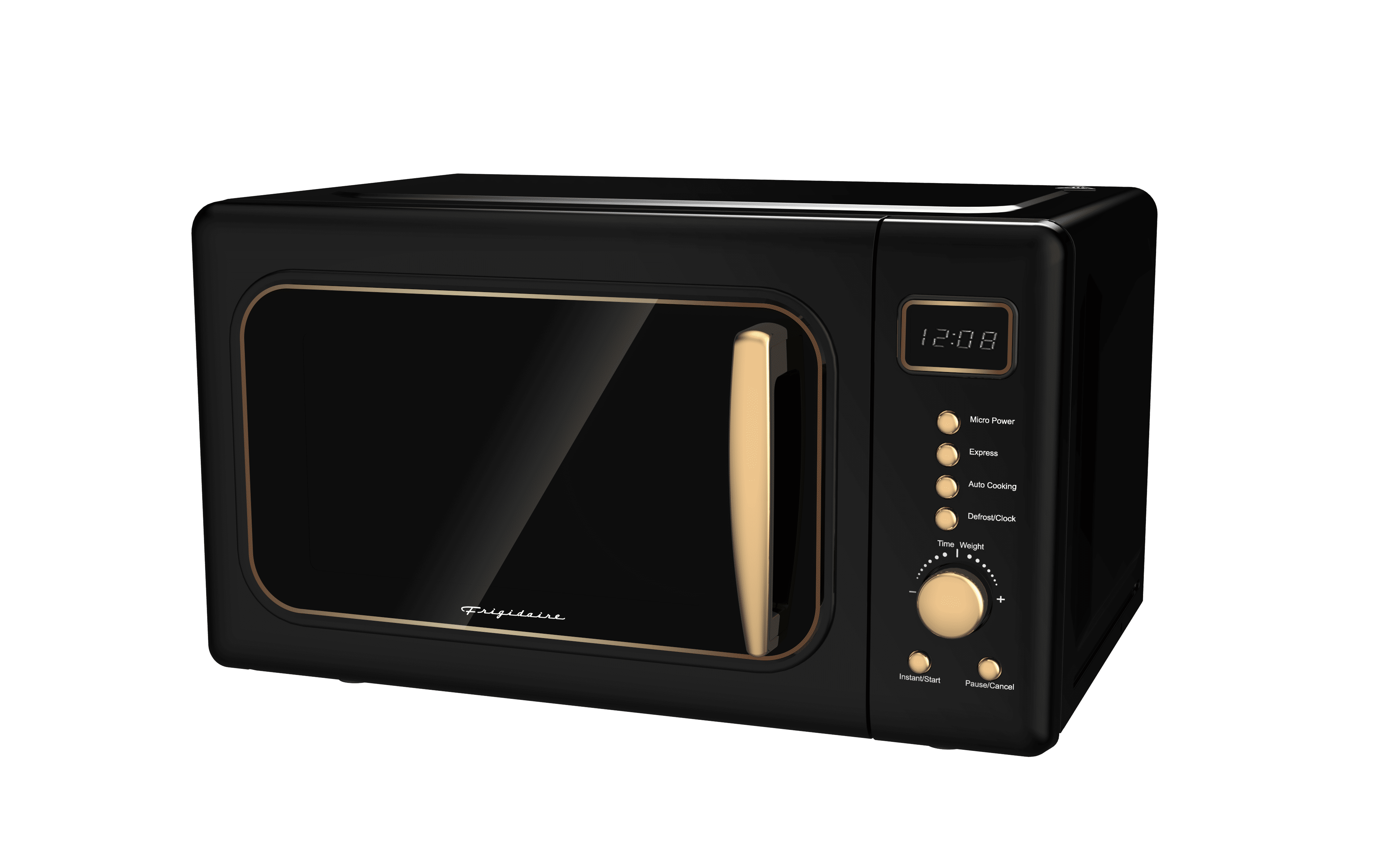 Frigidaire 0.7 Cu. Ft. Retro Countertop Microwave Oven, Black and Gold - Image 7
