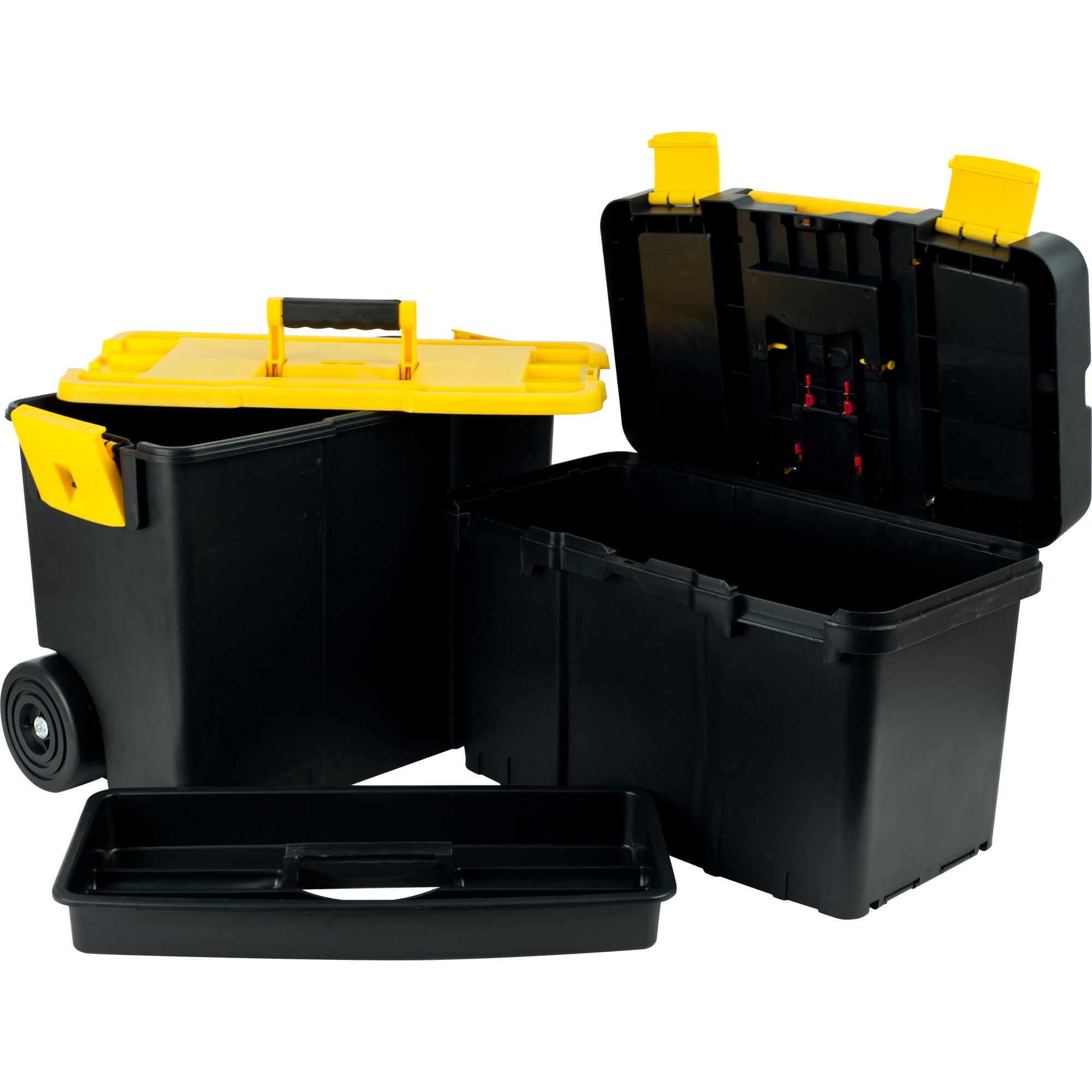 Stalwart Portable Tool Box with Wheels - Stackable 2-in-1 Tool Organizers - Image 2