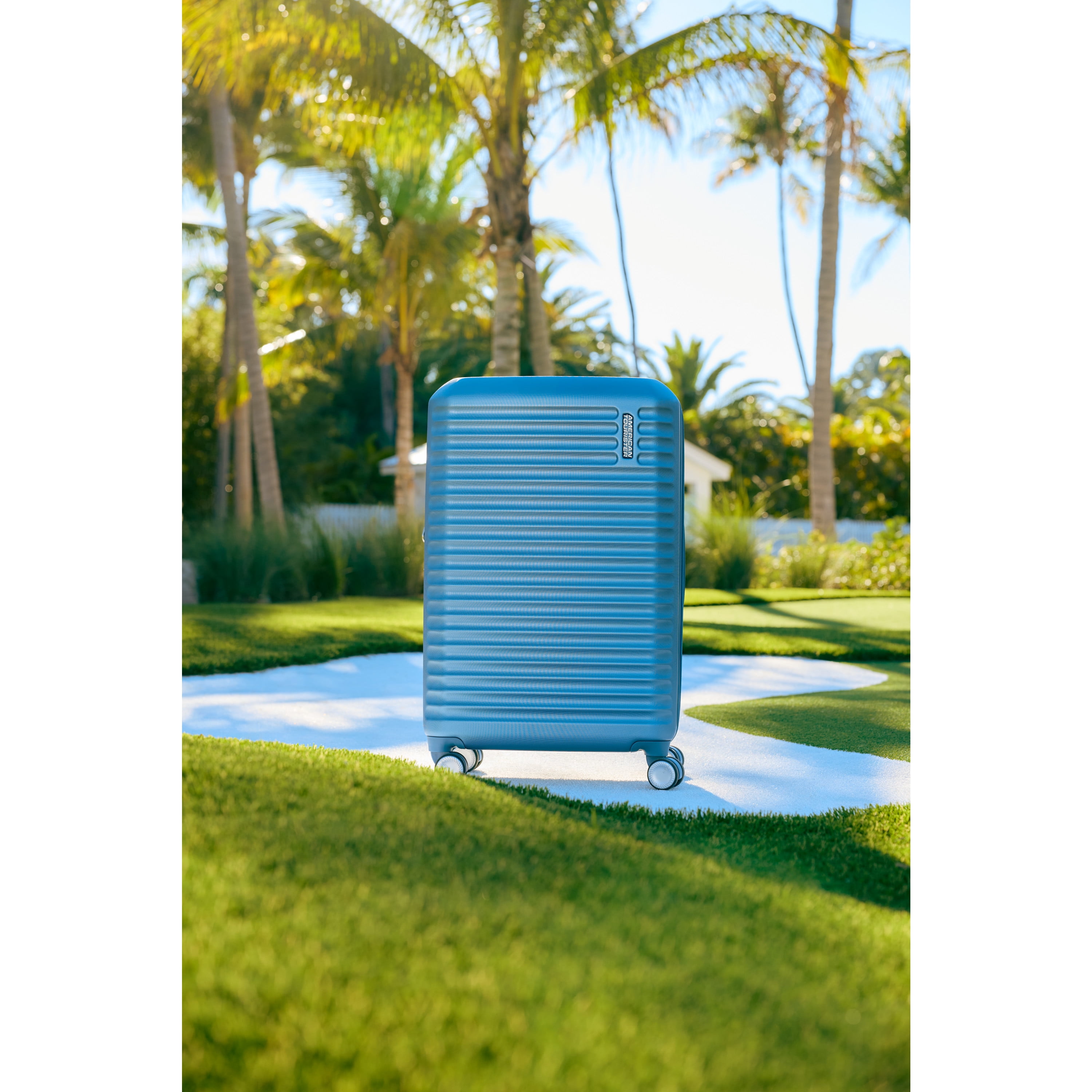 American Tourister Stratum 3.0 Medium Hardside Suitcase with Spinner Wheels - Elemental Blue - Image 6