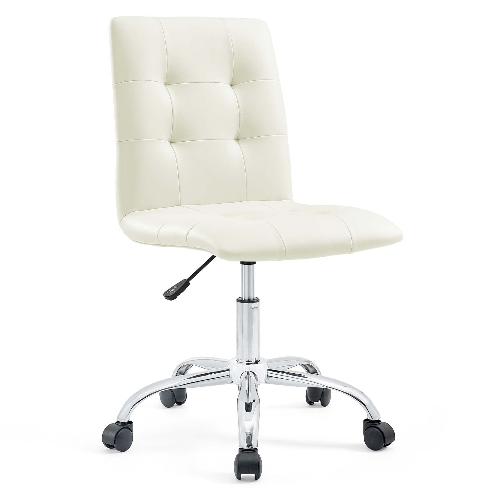 Modway Prim Armless Mid Back Office Chair in White - Image 5