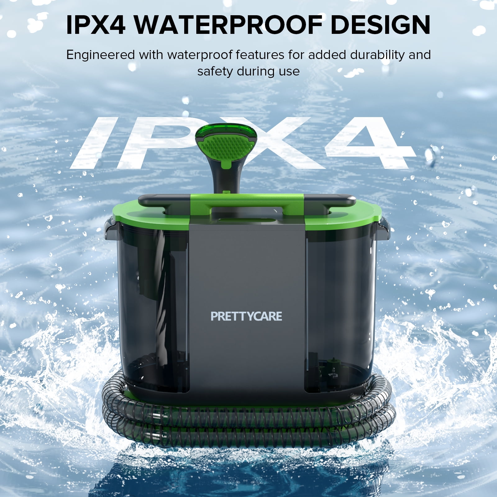 PrettyCare Portable Carpet Shampooer,Upholstery Cleaner,14Kpa Strong Suction Carpet Cleaner Machine,500W Powerful Motor - Image 9