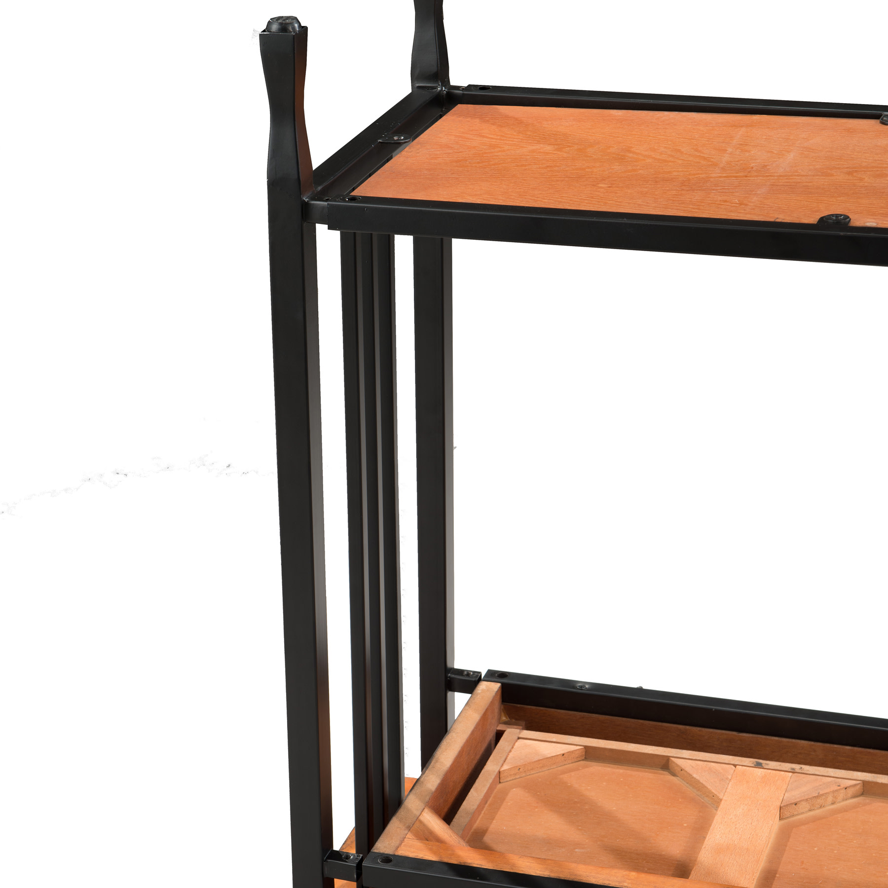 Leick Home Ironcraft Two Drawer Console Table in Mission Oak Finish - Image 5