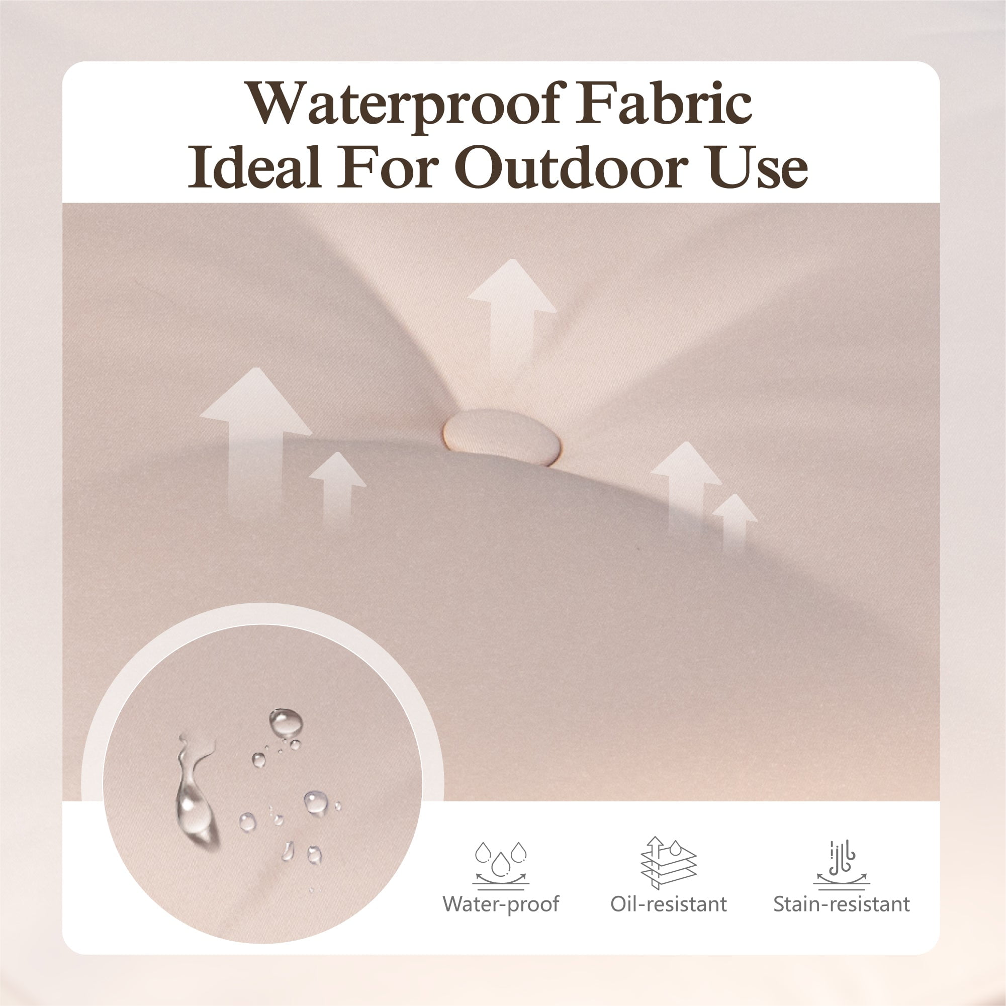 Sophia & William 3-Seat Outdoor Converting Canopy Swing Glider Patio Hammock with Side Table - Beige - Image 9