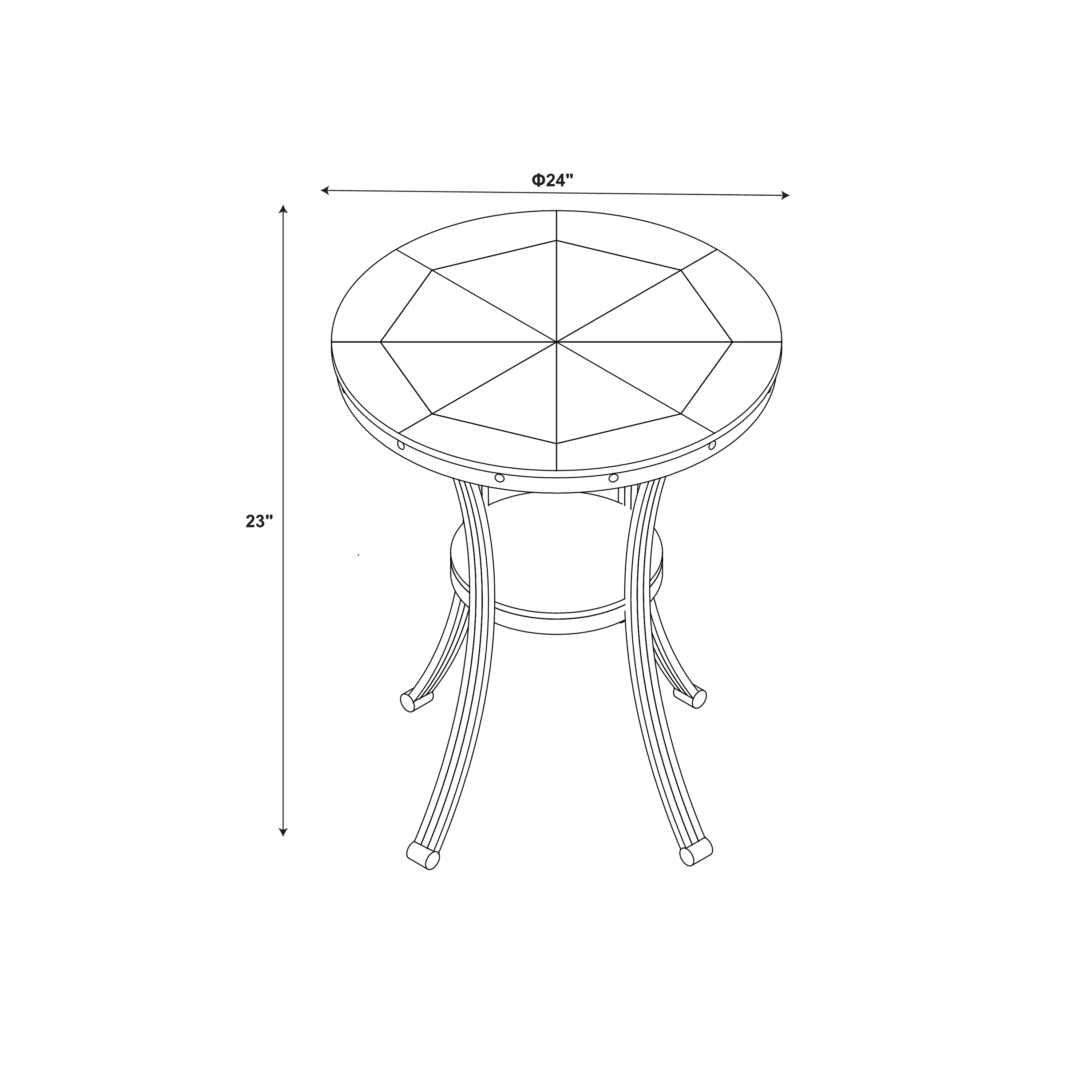 Powell Holloway Round Indoor End Table with Shelf, 23" Tall, Rustic Umber - Image 3