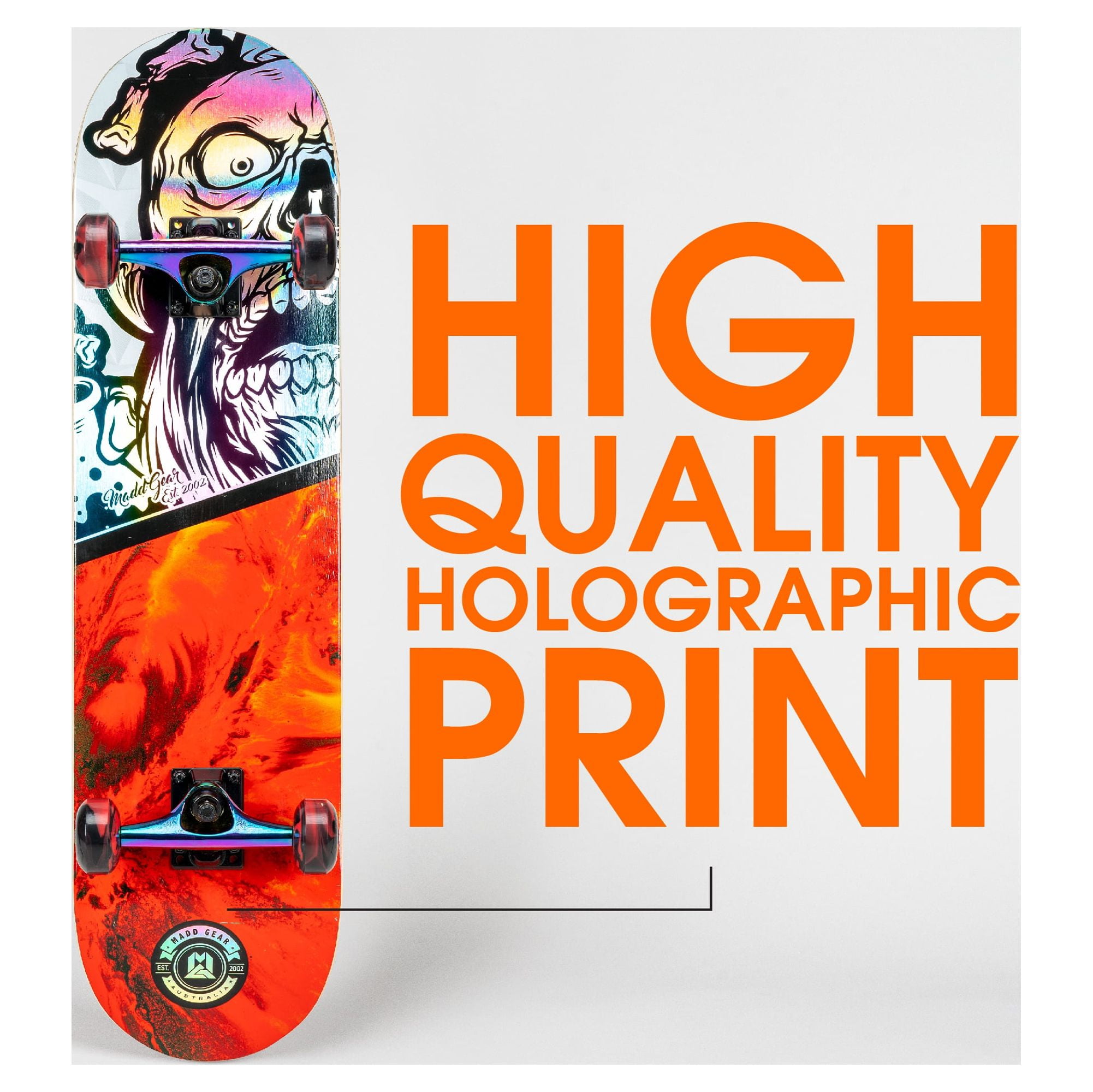 Madd Gear Skateboard 31 x 8 Inch Grind Complete Canadian Maple Deck Pro Aluminum Oil Slick Trucks - Image 6