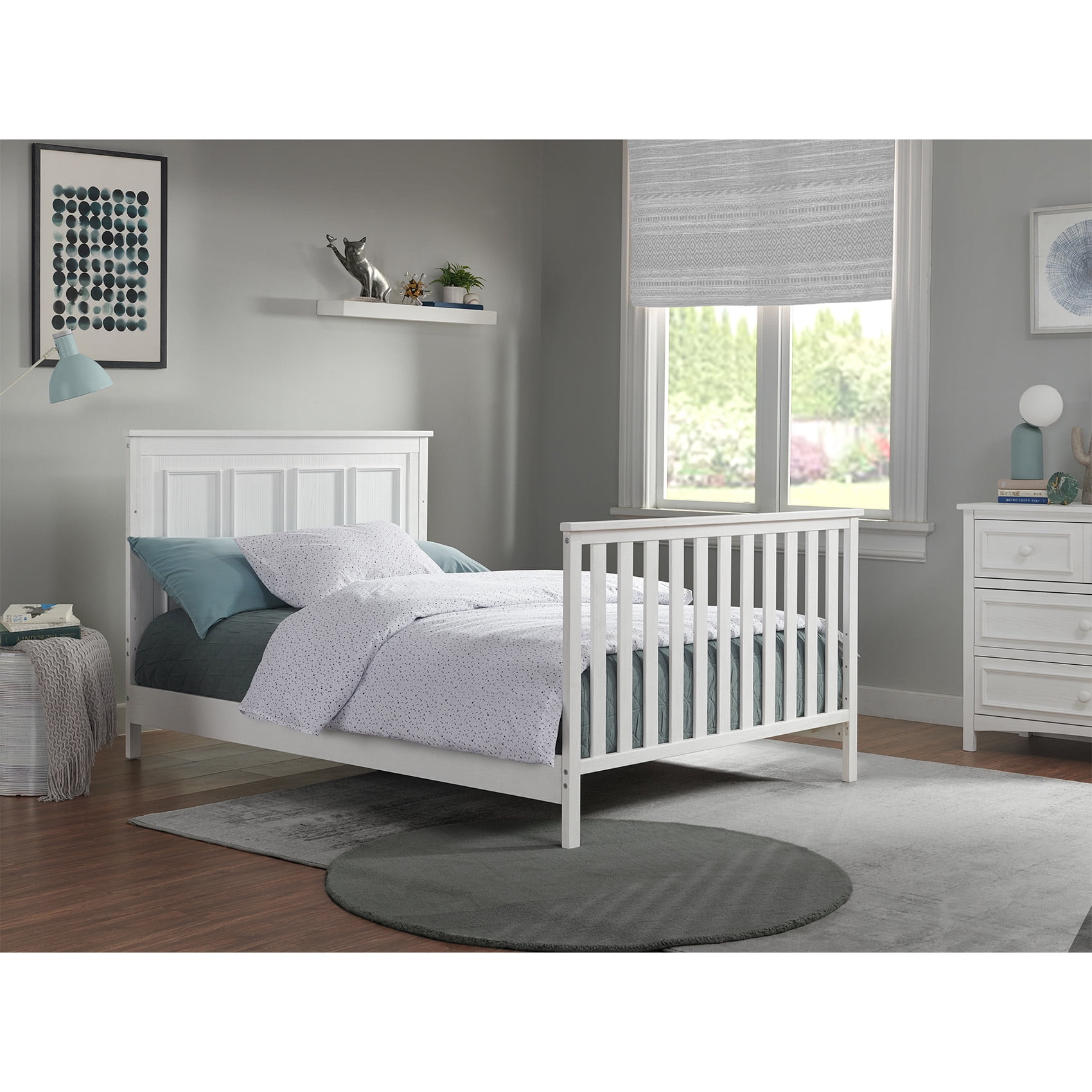 Oxford Baby Farmington 4-in-1 Convertible Crib, Rustic White, Wooden Crib - Image 15