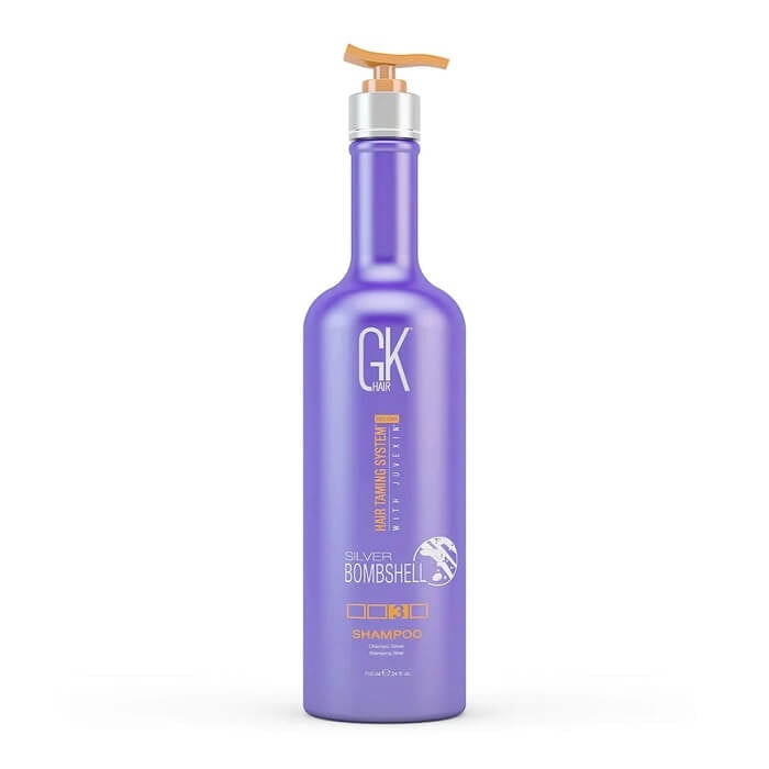 GK HAIR Global Keratin Silver Bombshell Purple Shampoo (24 Fl Oz/710ml) For Blonde, Platinum, Ash, Silver & Gray Hair Moisturizes Dry & Damaged Removes Yellow Brassy Tones - Image 10