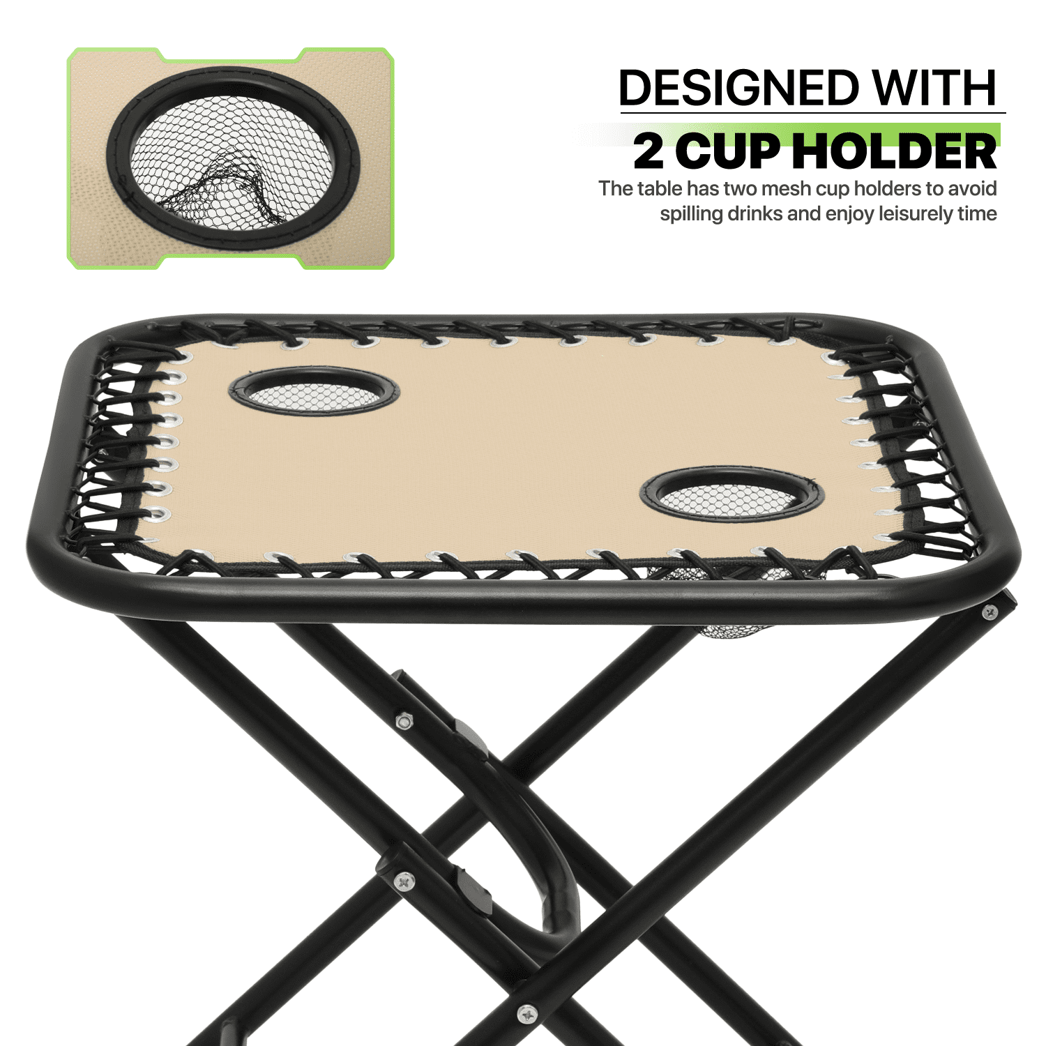 Magshion Outdoor Zero Gravity Chairs Set of 3, Adjustable & Folding Patio Reclining Lounge Chair, Zero-Gravity Camping Lounge Chair with Side Table, Cup Holder, Pillow, Cream - Image 10