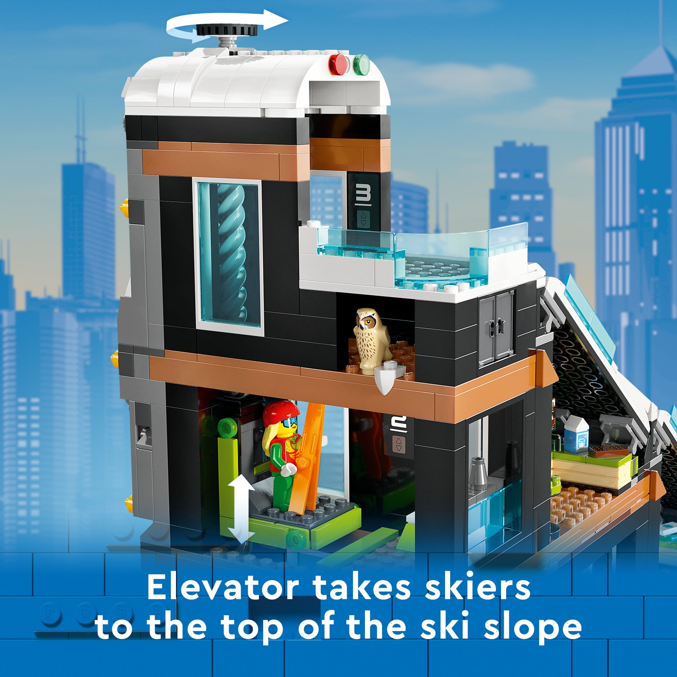 LEGO City Ski and Climbing Center 60366 Building Toy Set, 3-Level Building with a Ski Slope, 8 Minifigures and 2 Animal Figures for Imaginative Winter Sports Play, Fun Gift Idea for Kids and Ski Fans - Image 8