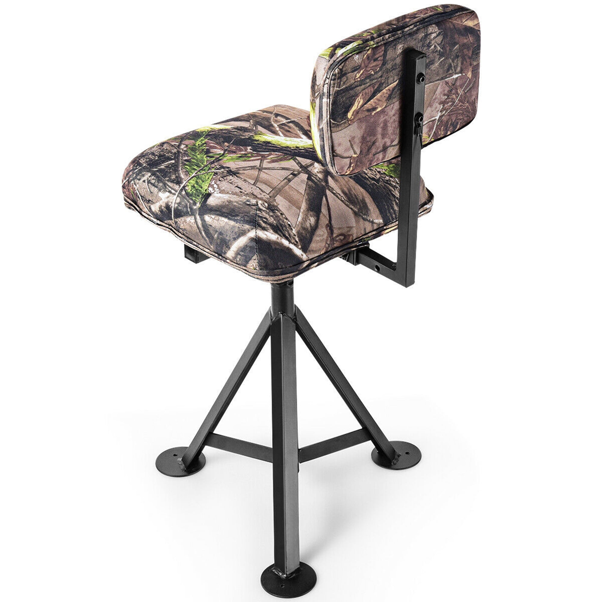 Gymax Swivel Hunting Chair Tripod Blind Stool w/ Detachable Backrest Outdoor Camping - Image 5