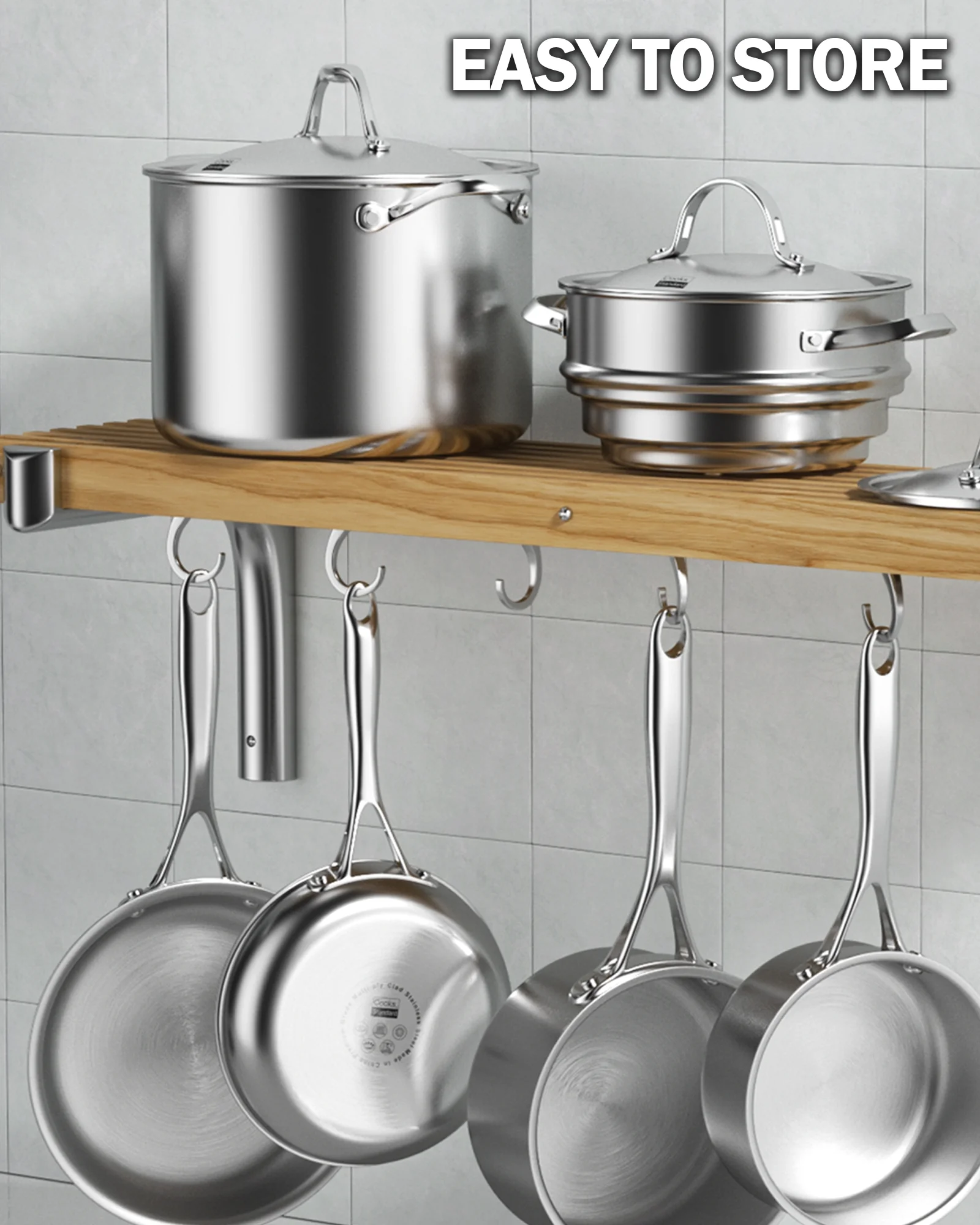 Cooks Standard Multi-Ply Clad Stainless Steel Deep Saute Pan, 4-Quart Jumbo Cooker with Helper Handle, Induction Frying Pan Skillet with Lid Heavy Duty Cookware - Image 3