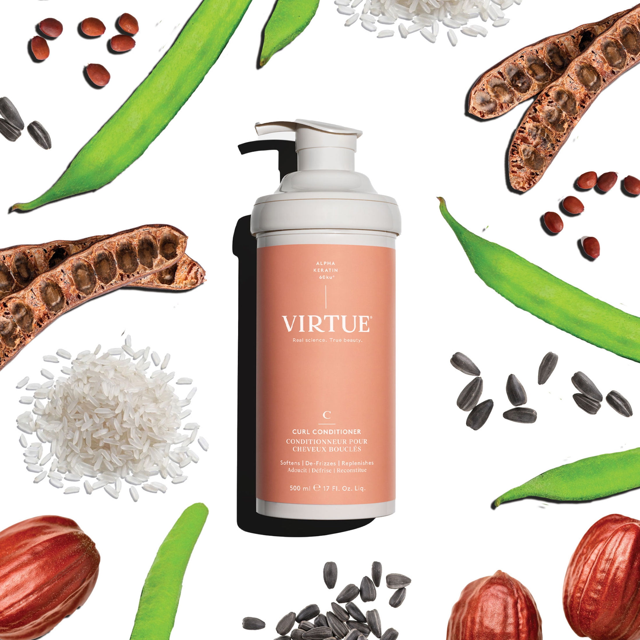 Virtue Hydrating Jojoba Oil Silicone-Free Curl Hair Care Conditioner, 17 oz - Image 2