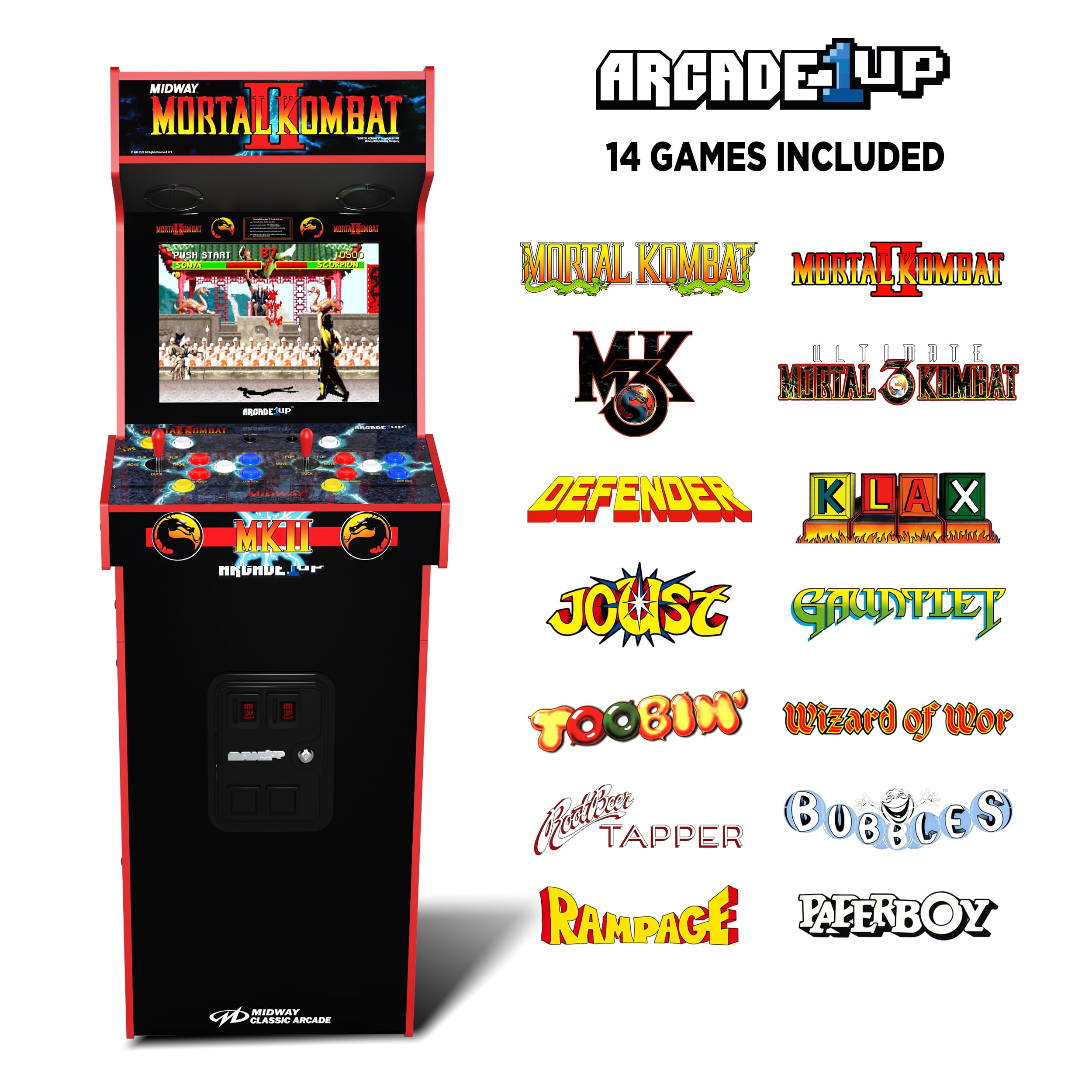 Arcade1Up Mortal Kombat II Deluxe Arcade Game with 5-foot-tall full-size stand-up cabinet, Black - Image 6