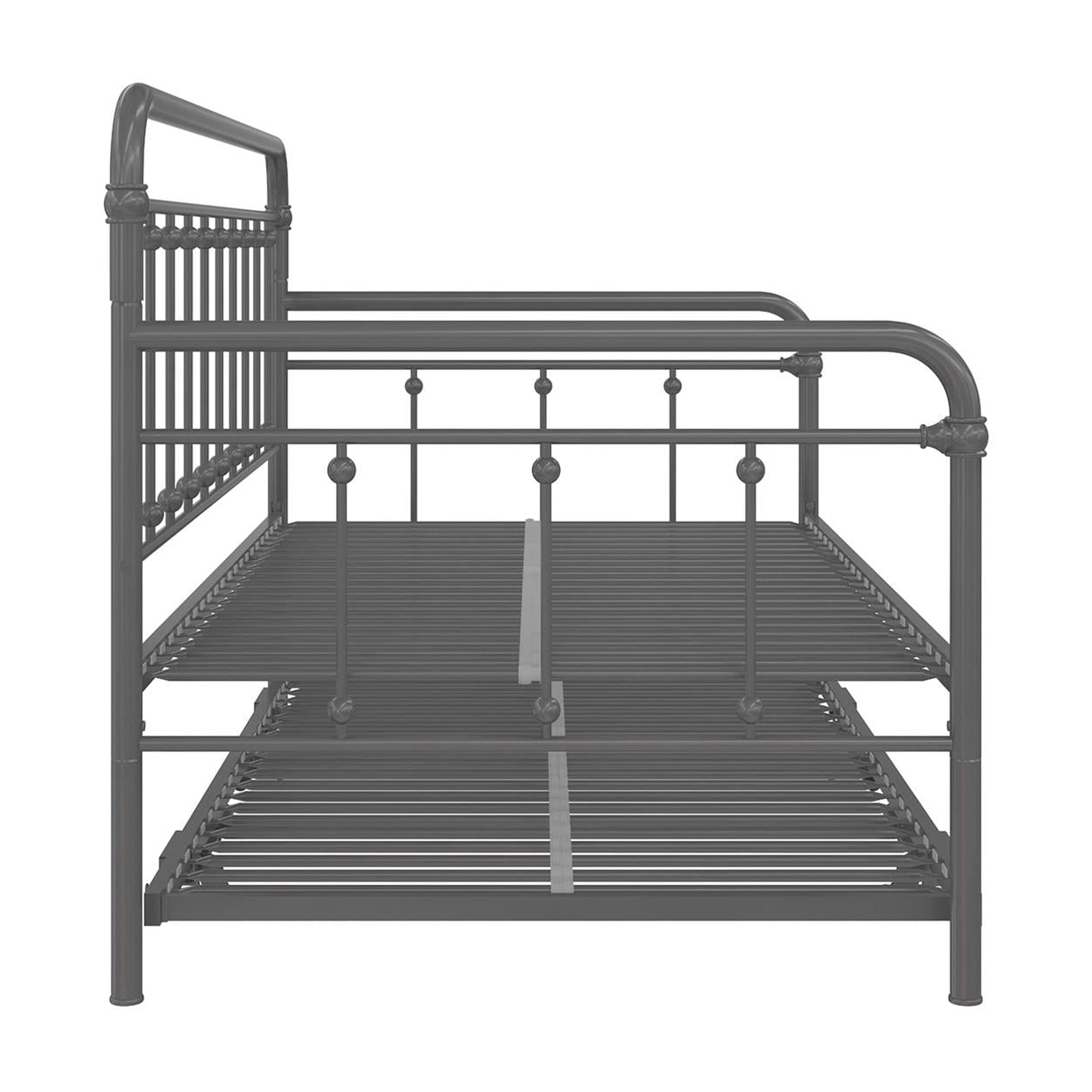 DHP Locky Metal Daybed with Pop Up Trundle Bed, Twin over Twin, Gunmetal Gray - Image 8