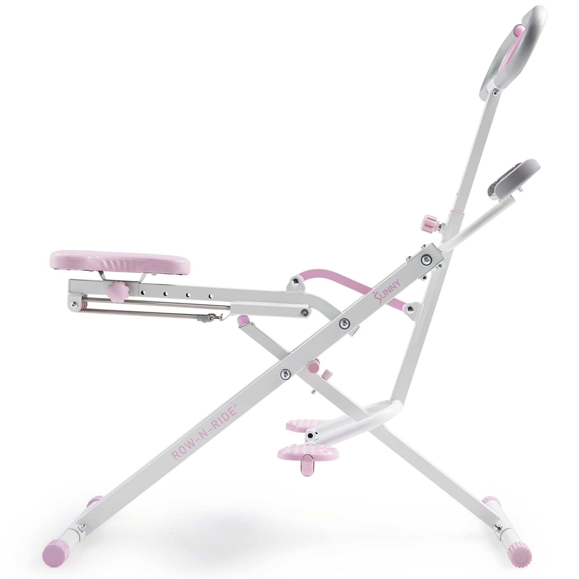 Sunny Health & Fitness Pink Row-N-Ride Plus, Squat Assist Rower for Glutes and Full Body Workout, 330 LB Capacity and Free Access to SunnyFit App - P2100SMART - Image 5