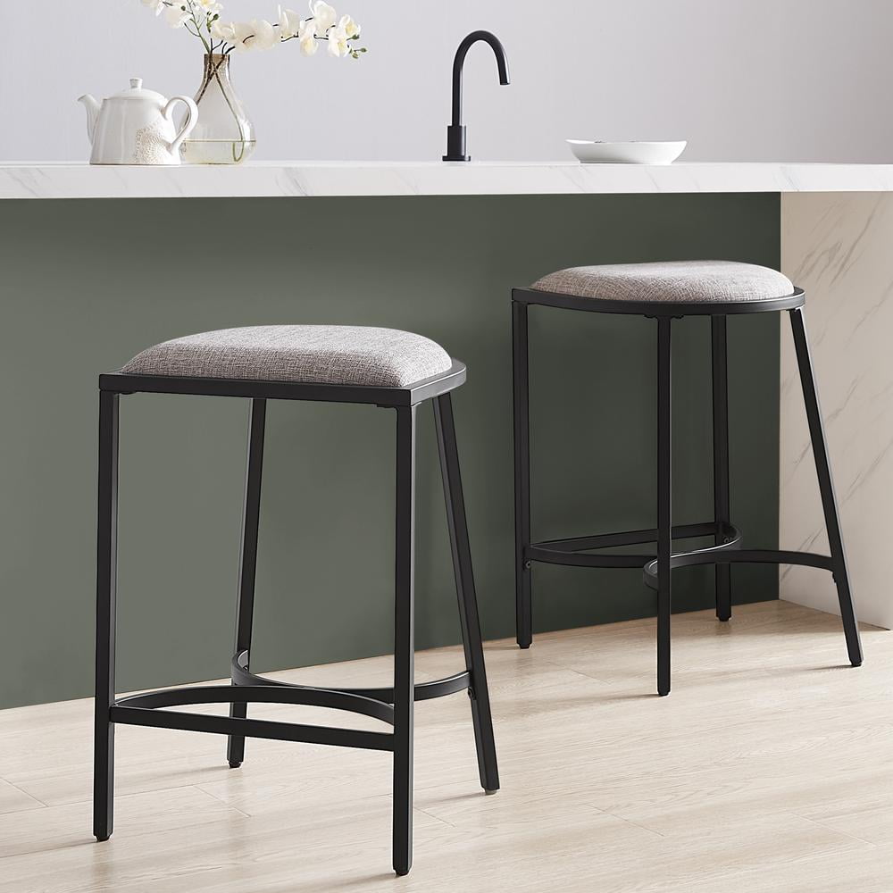 Crosley Furniture Ellery Upholstered Seat Counter Height Bar Stools Set of 2 - Image 8