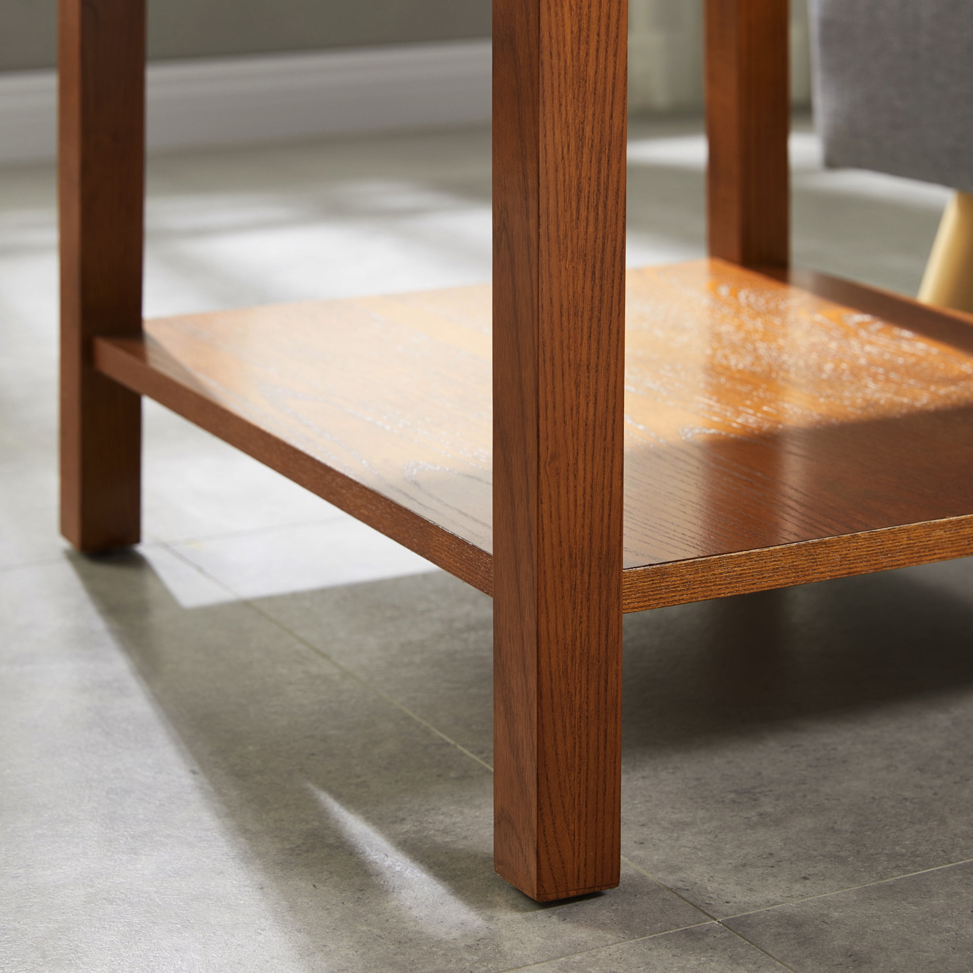 Leick Home Solid Wood Mission End Table with Locking Secret Compartment, Russet Finish - Image 13